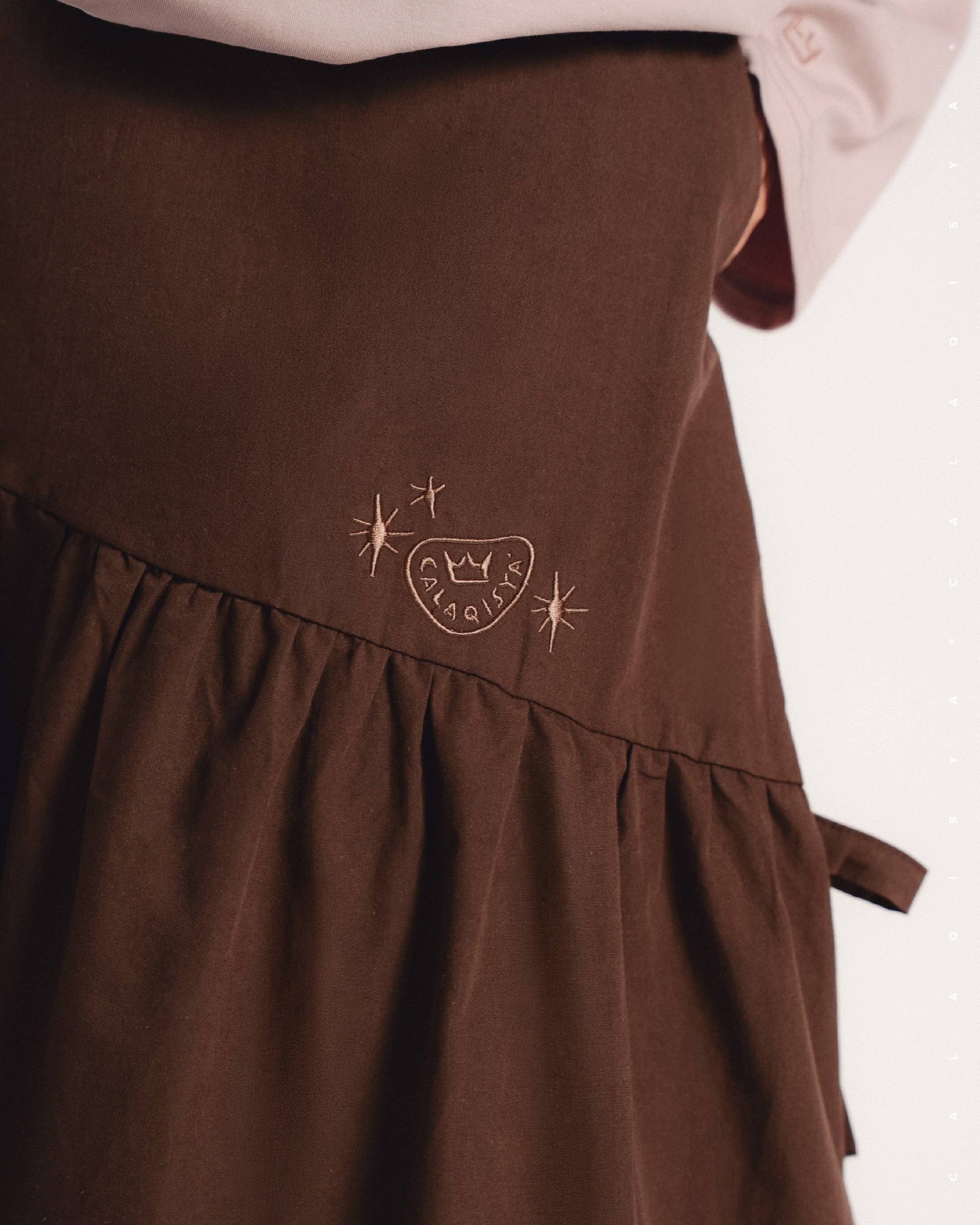 MAISON LUMIERE WALTZ SKIRT IN COFFEE BEAN