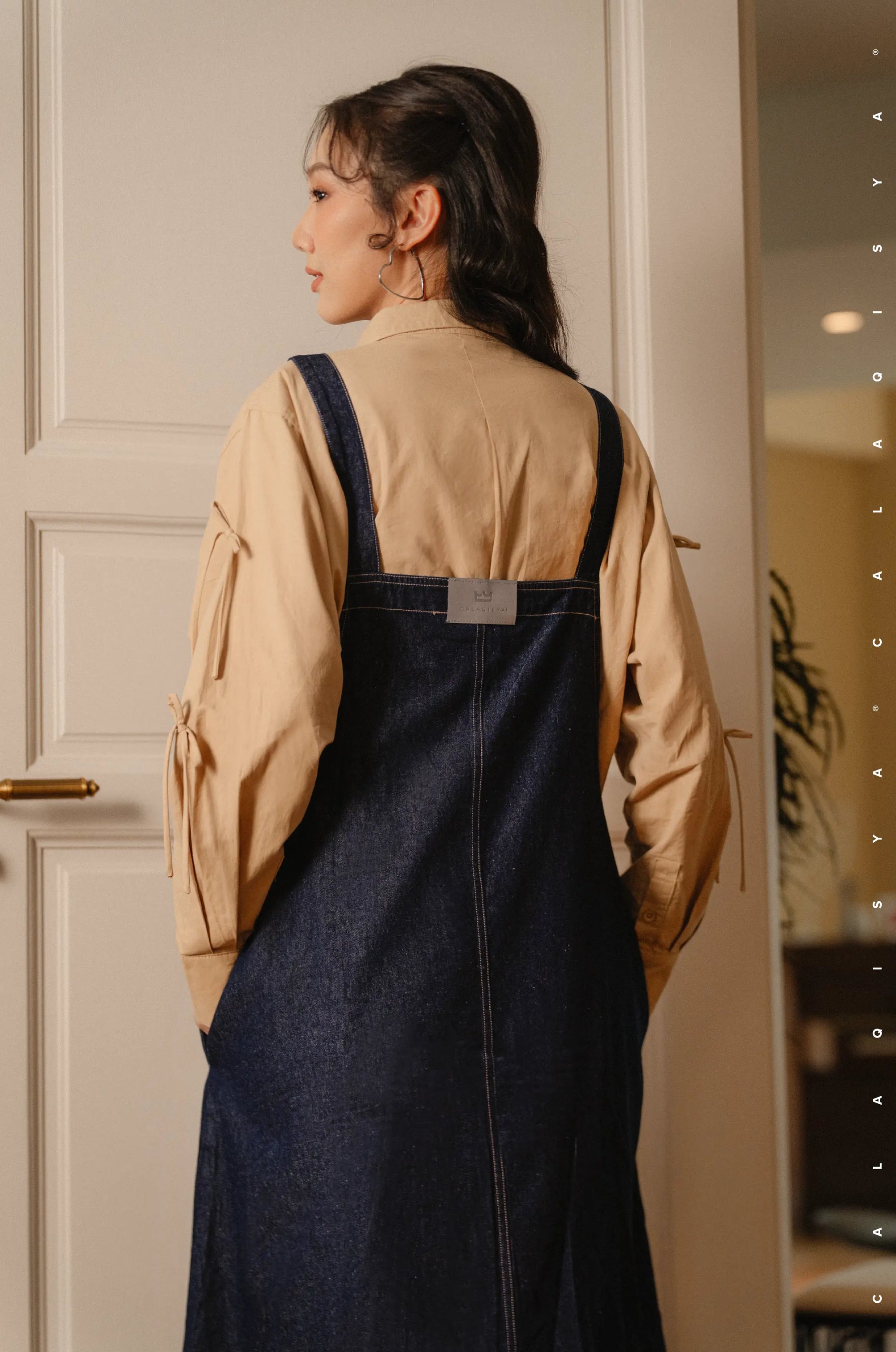 RANCH : HARVEST OVERALL DRESS 2.0 IN DARK BLUE DENIM CalaQisya RANCH : HARVEST OVERALL DRESS 2.0 IN DARK BLUE DENIM CalaQisya