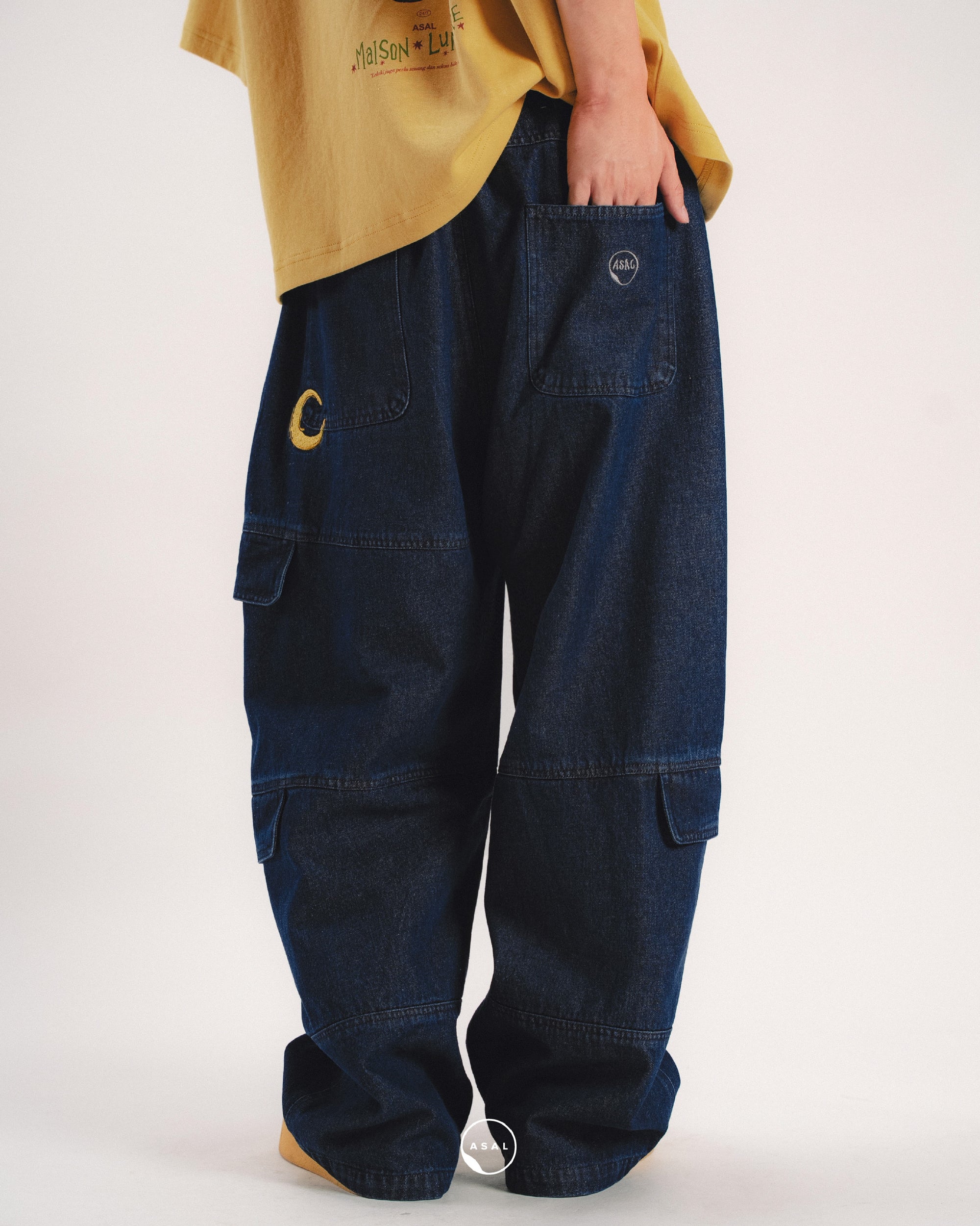 MAISON LUMIERE LUCA JEANS IN DARK BLUE DENIM