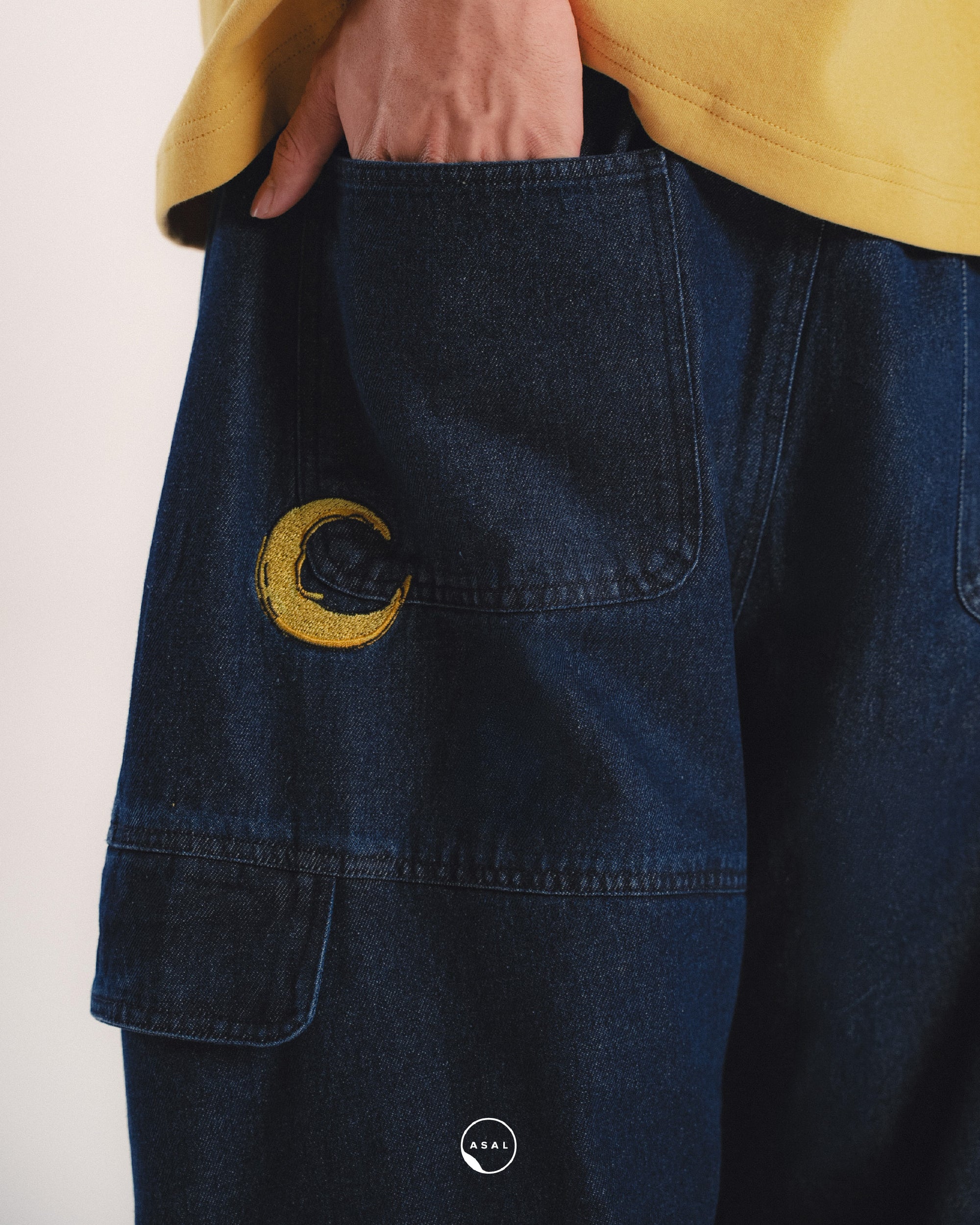 MAISON LUMIERE LUCA JEANS IN DARK BLUE DENIM