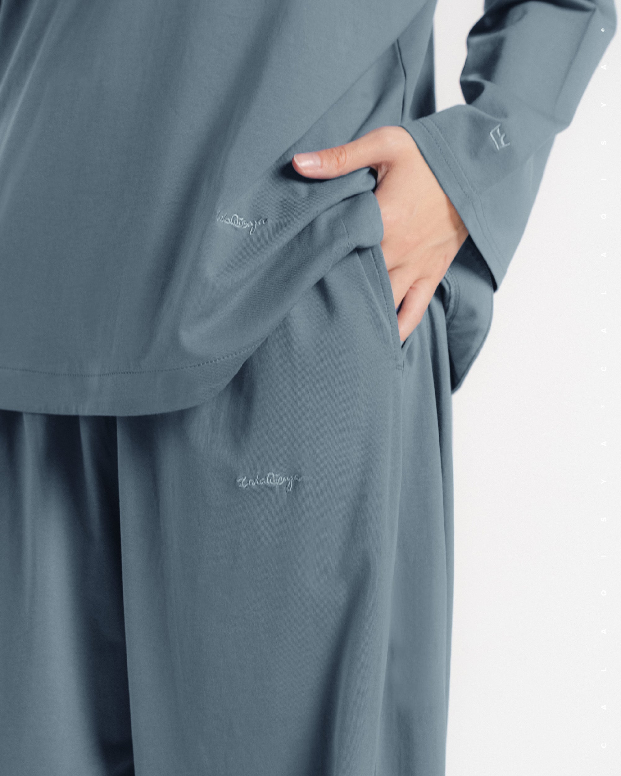 LIGHT COCOON PANTS IN DARK SLATE