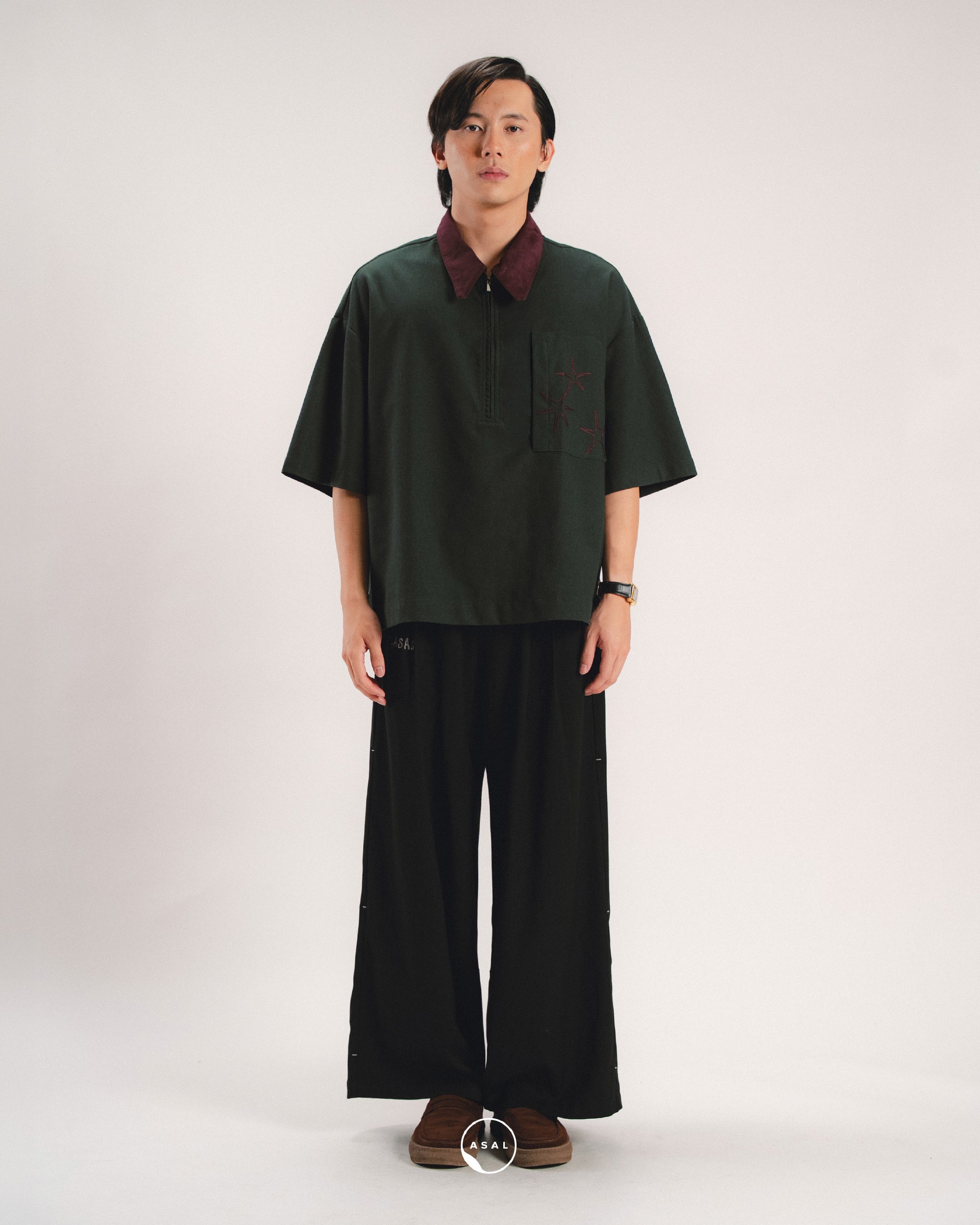 MAISON LUMIERE VELVET TOP IN DEEP FOREST