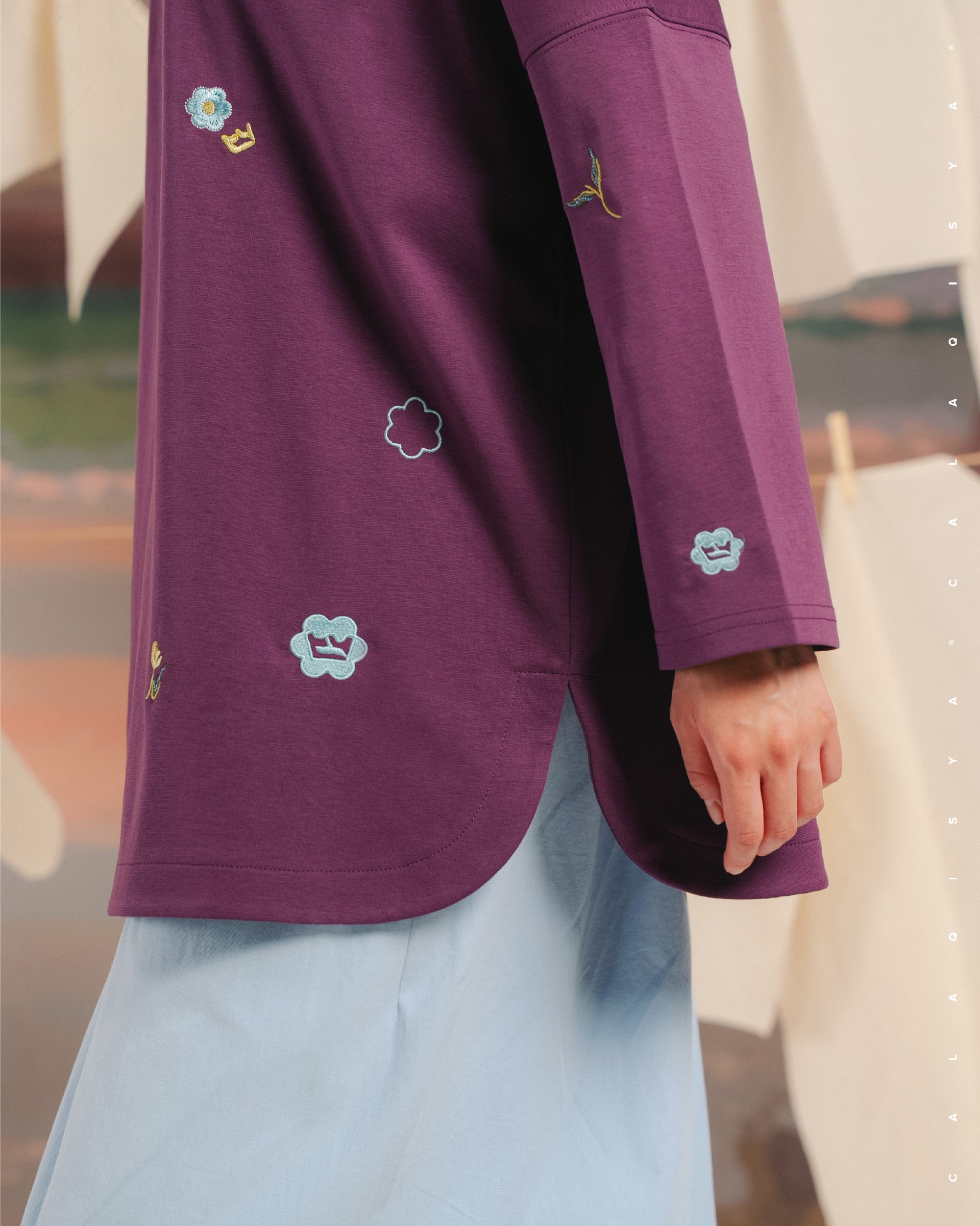 CQ X MACHINO CLOUD NIMBLE SHIRT (EMBROIDERY) IN DEEP PURPLE