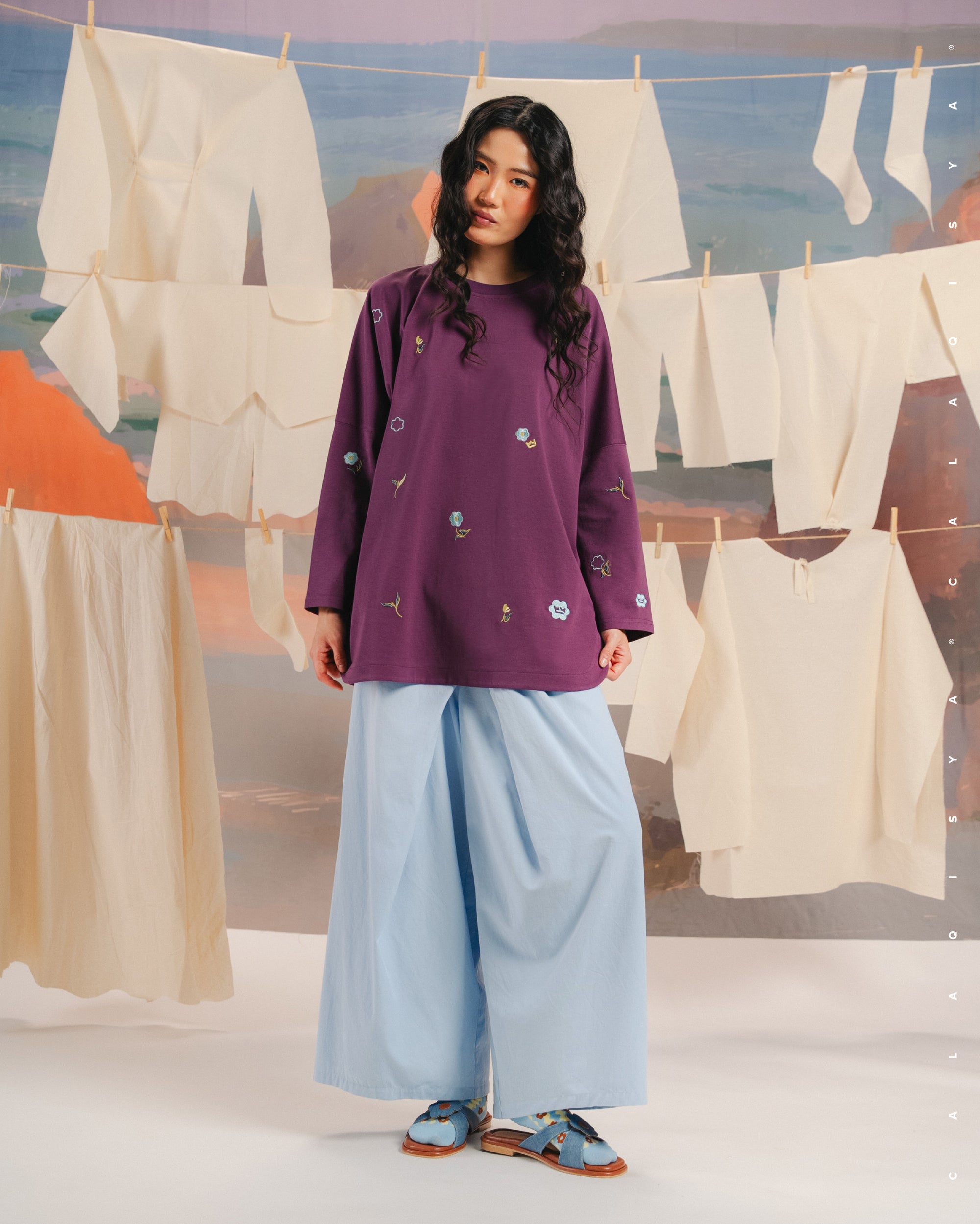 CQ X MACHINO CLOUD NIMBLE SHIRT (EMBROIDERY) IN DEEP PURPLE