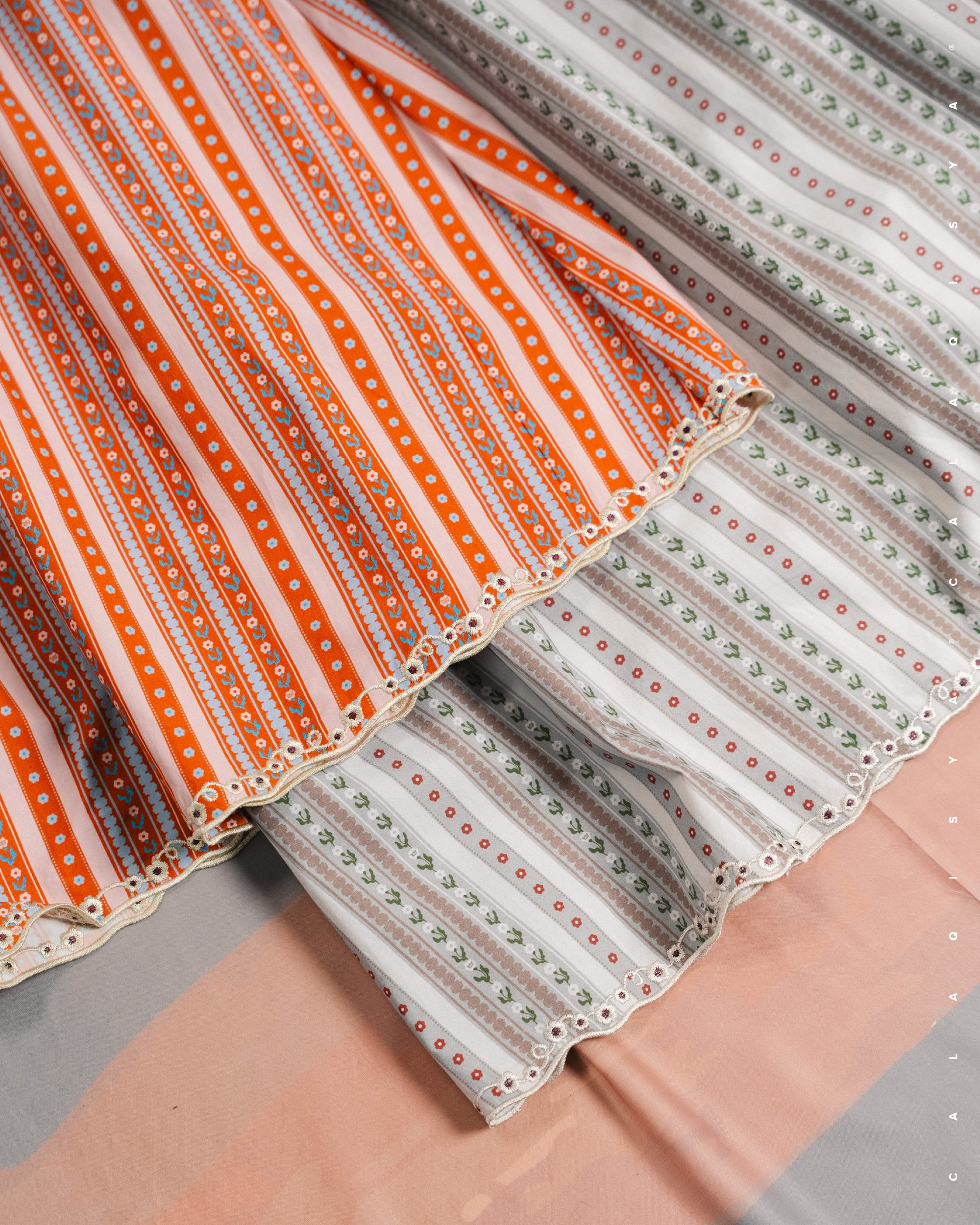 CQ X MACHINO TARTLET SKIRT (100% COTTON) (PRINTED) IN BURNT BRICK
