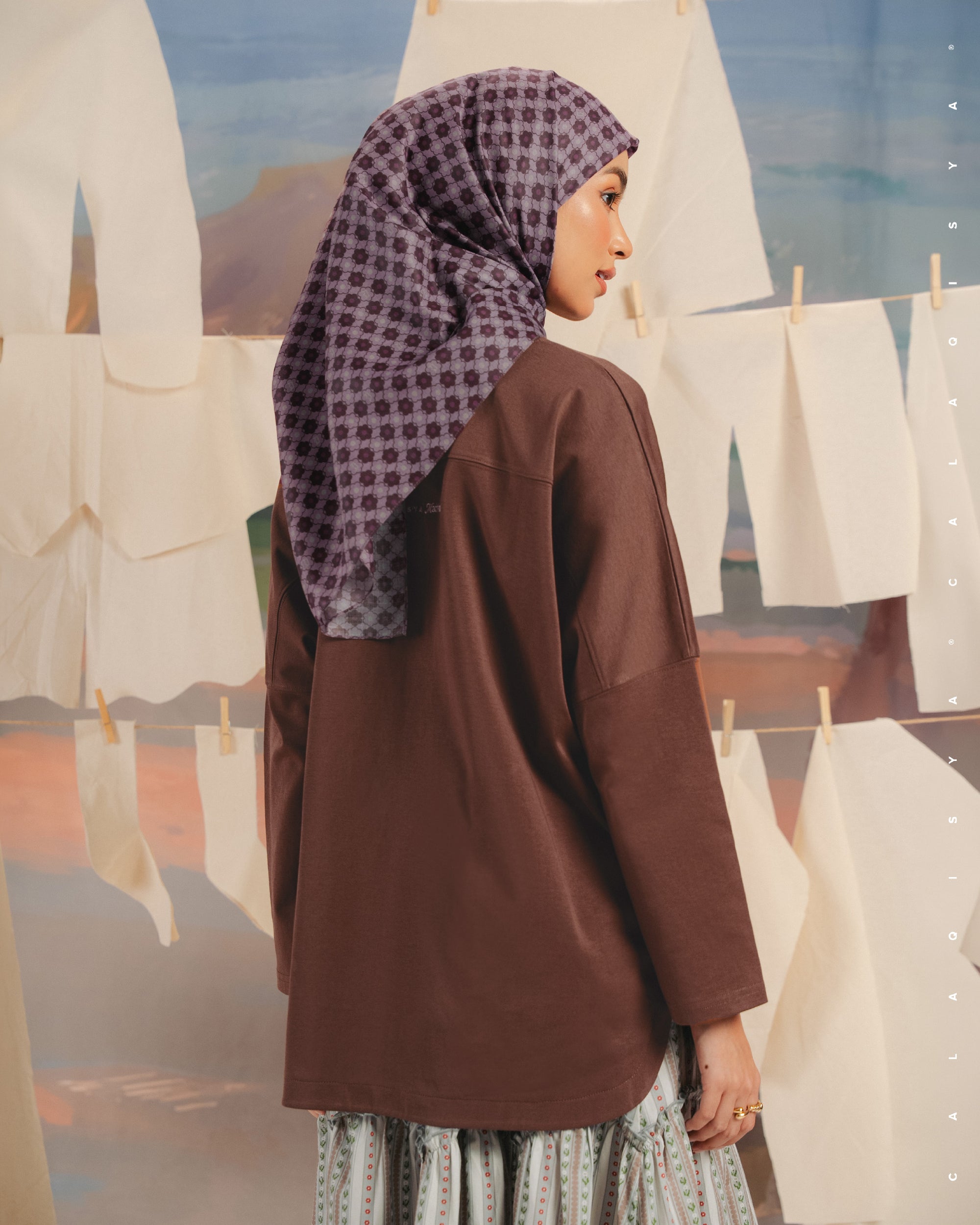 CQ X MACHINO CLOUD NIMBLE SHIRT (EMBROIDERY) IN DOWNTOWN BROWN