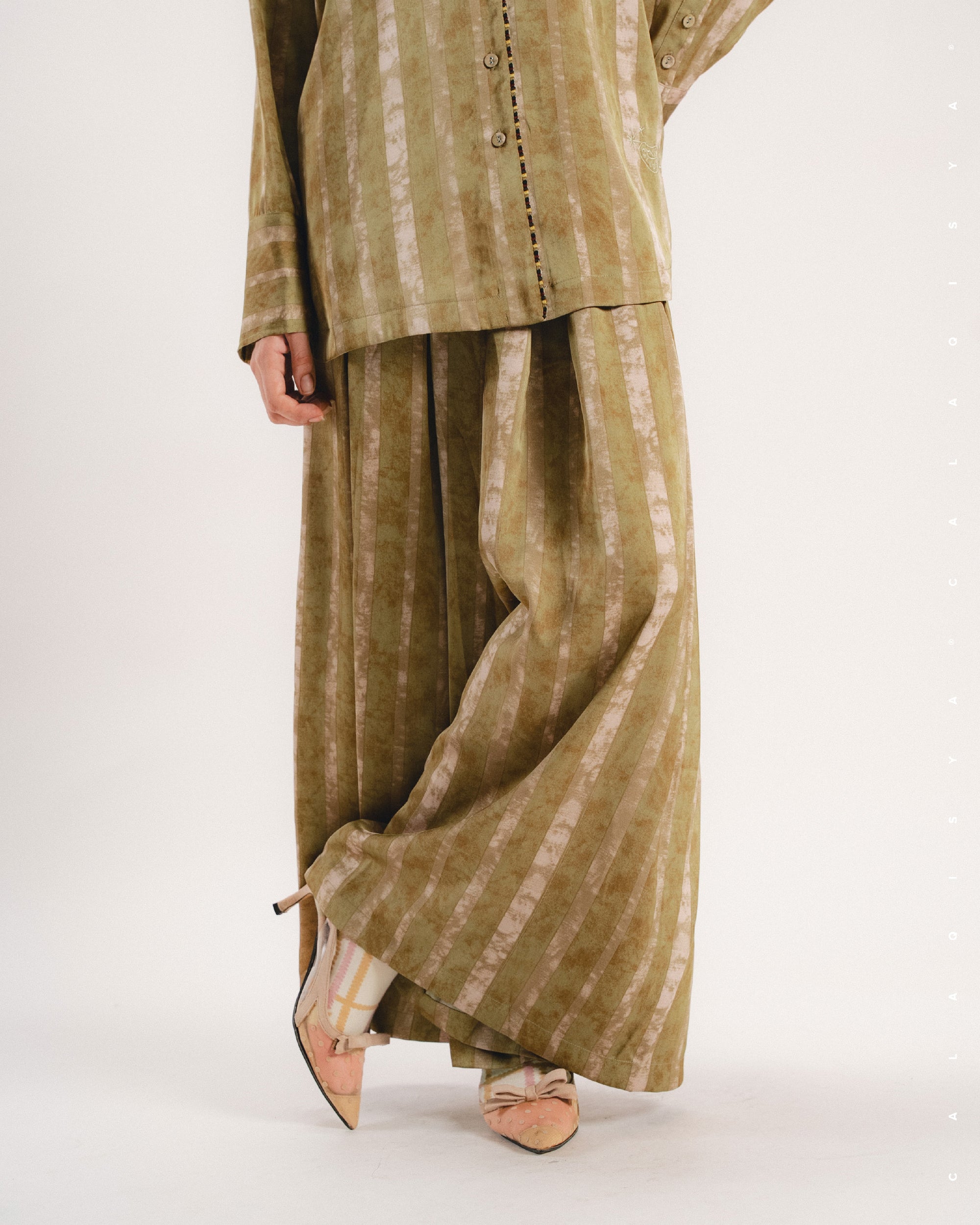 MAISON LUMIERE NIGHT FAIR PANTS IN DRIED HERB