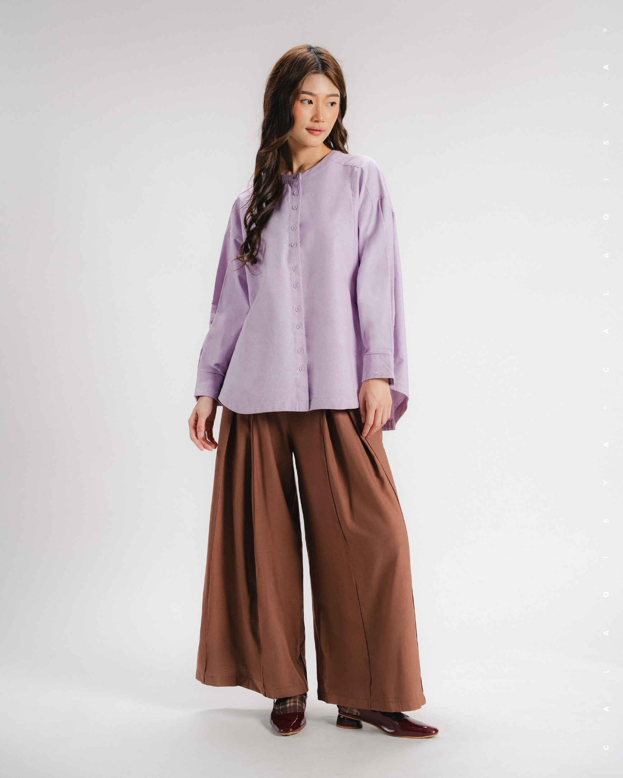 STAGE SHIRT (100% COTTON) IN DUSTY LAVENDER