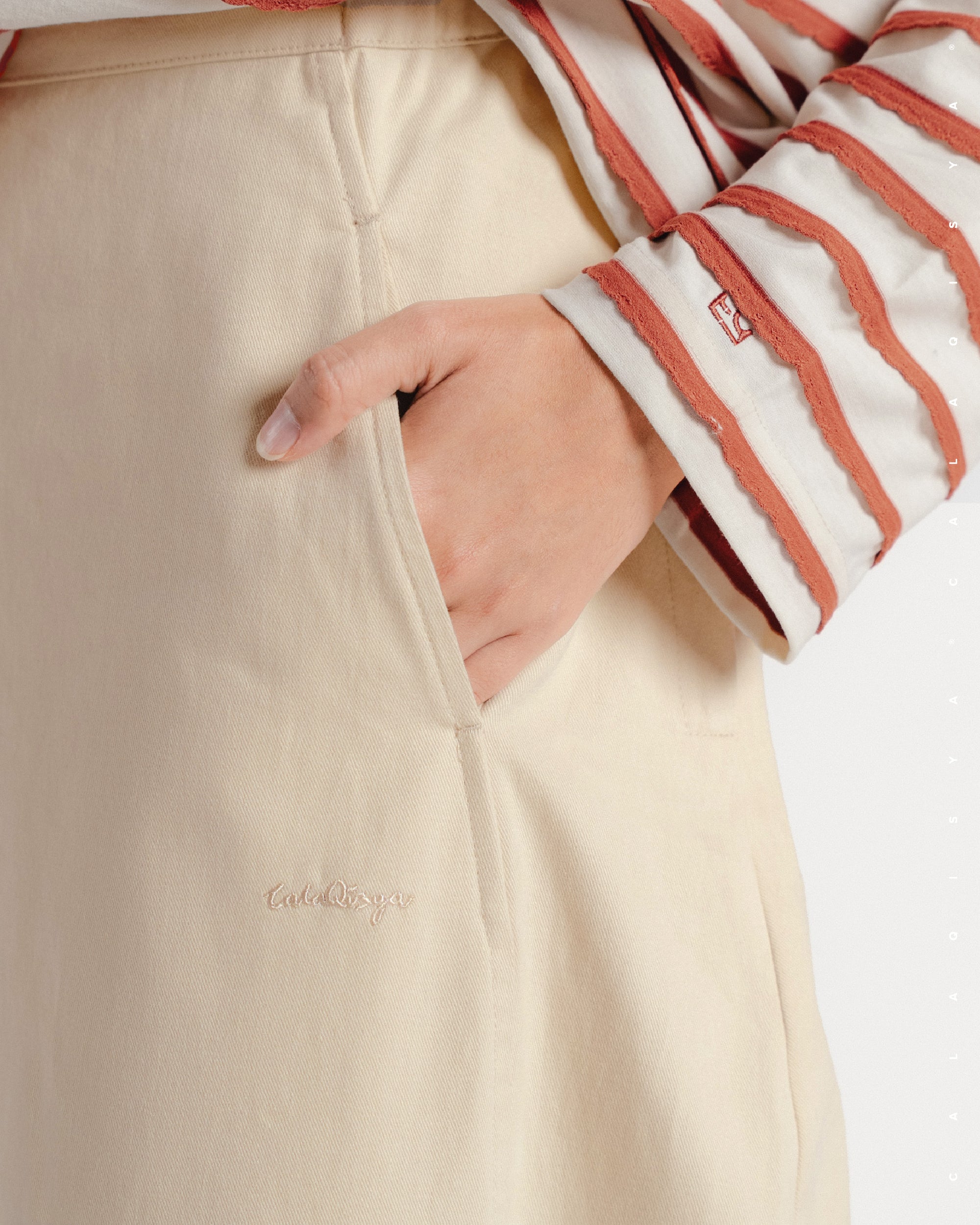 RUND SKIRT (100% COTTON) IN EGGNOG