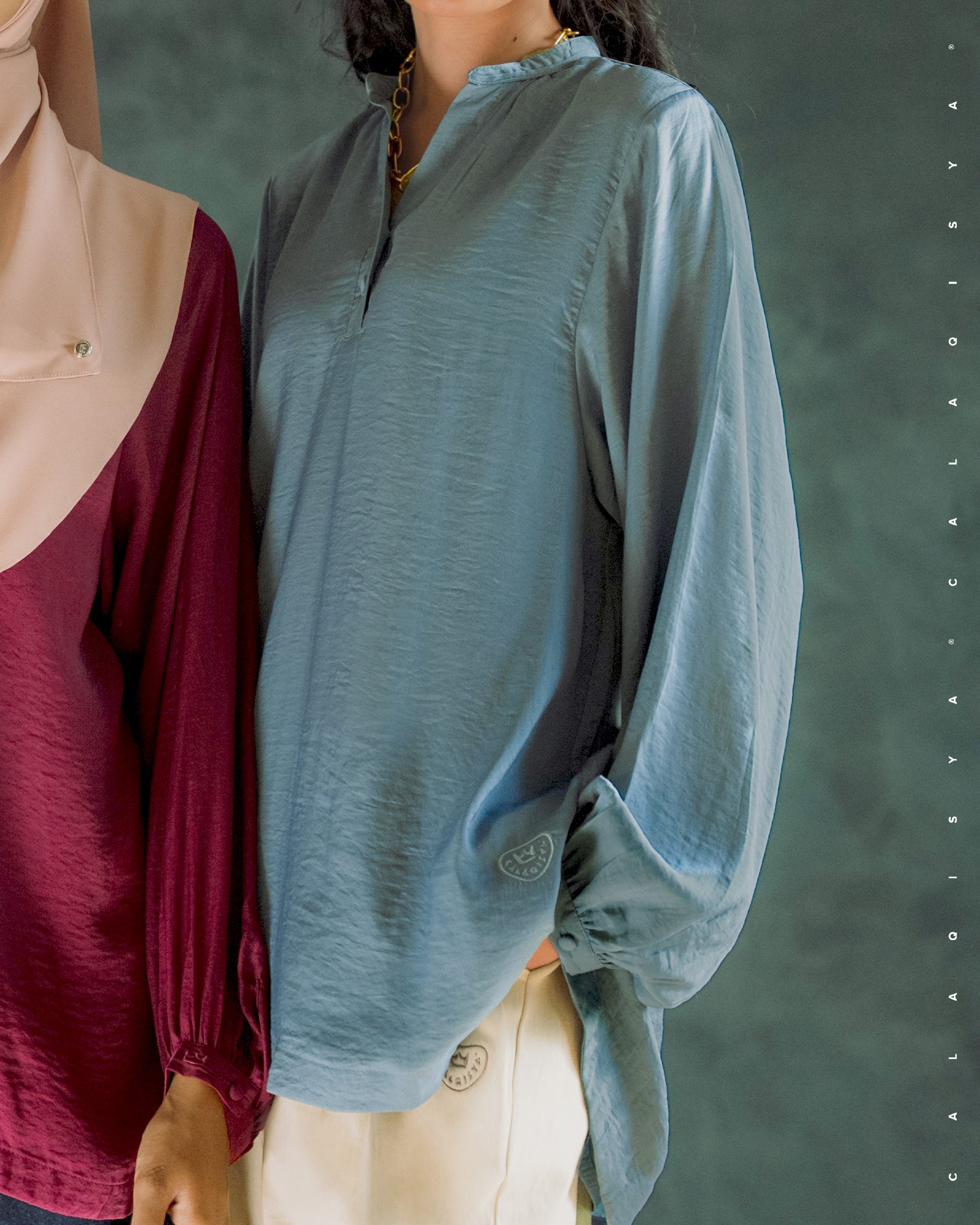 LAUREL BALLOON SLEEVE TOP IN ETHER