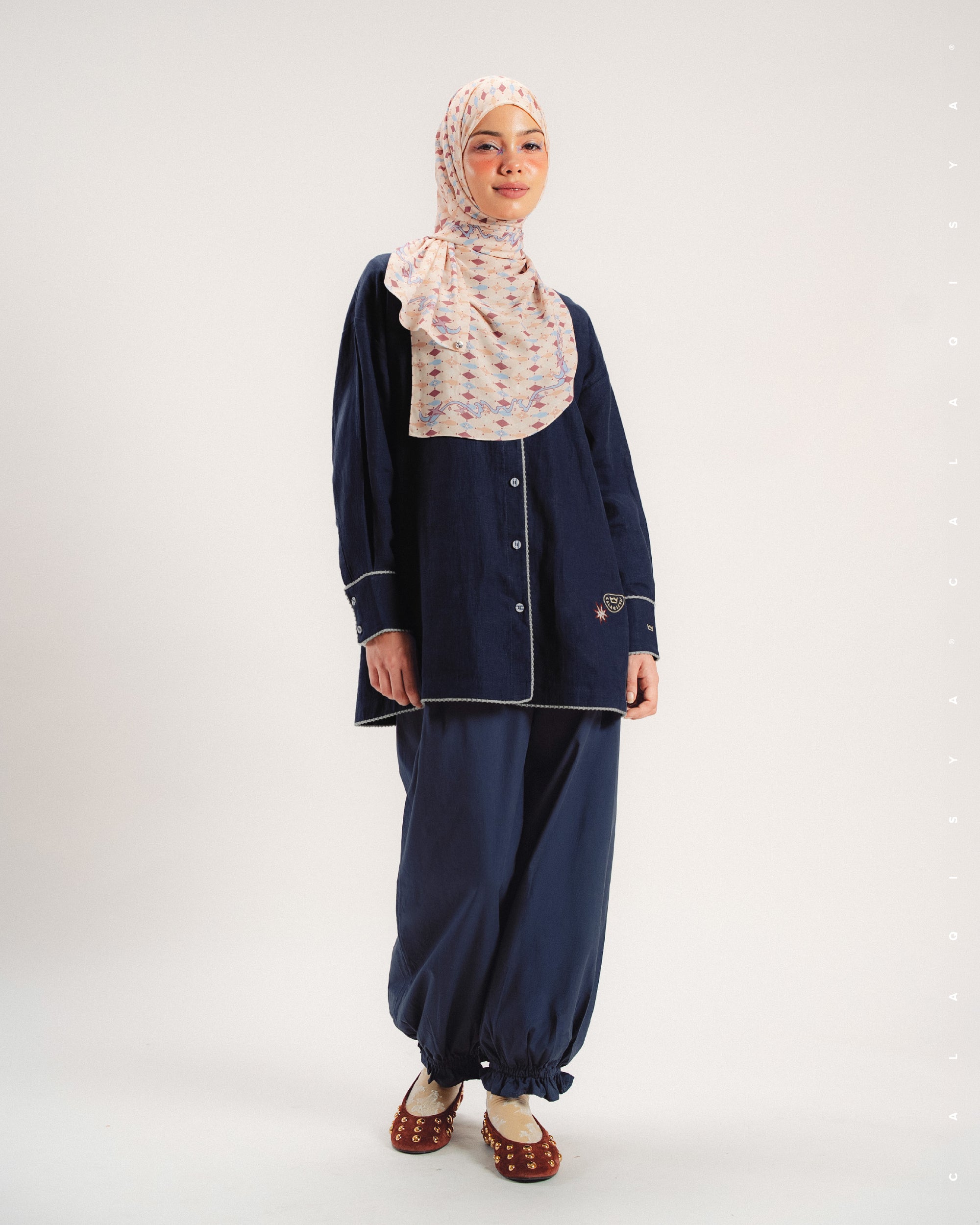 MAISON LUMIERE TWINKLE SHIRT IN EVENING BLUE