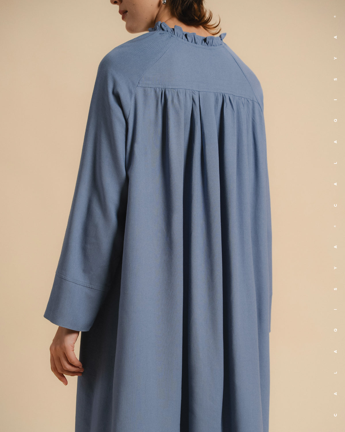 OPHELIA DRESS IN FADED DENIM
