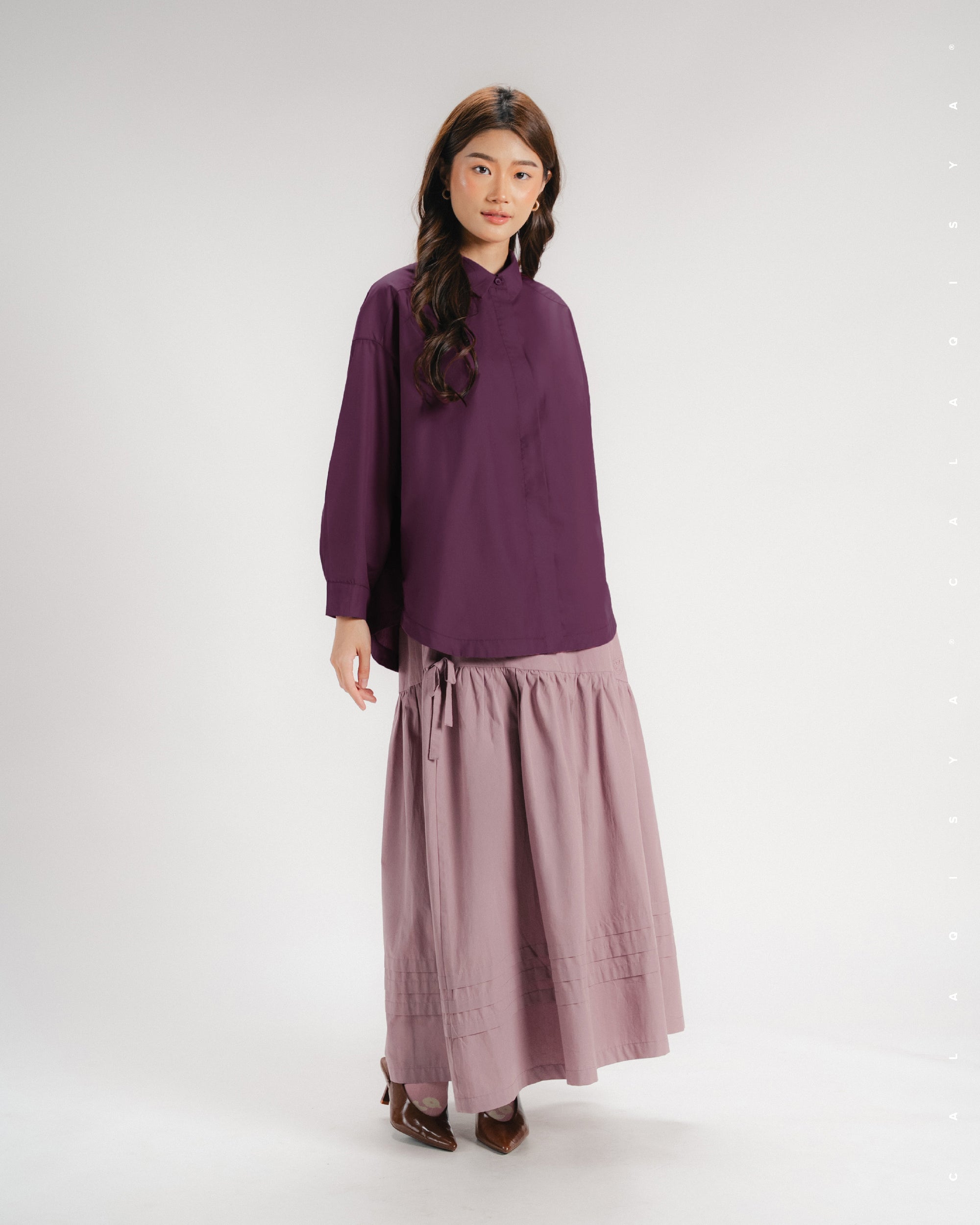 AMBER PLAIN SHIRT IN FIG