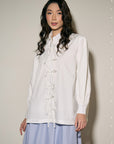 HELLO BOW : FLORENCE SHIRT IN OFF WHITE (FULLY LINED)