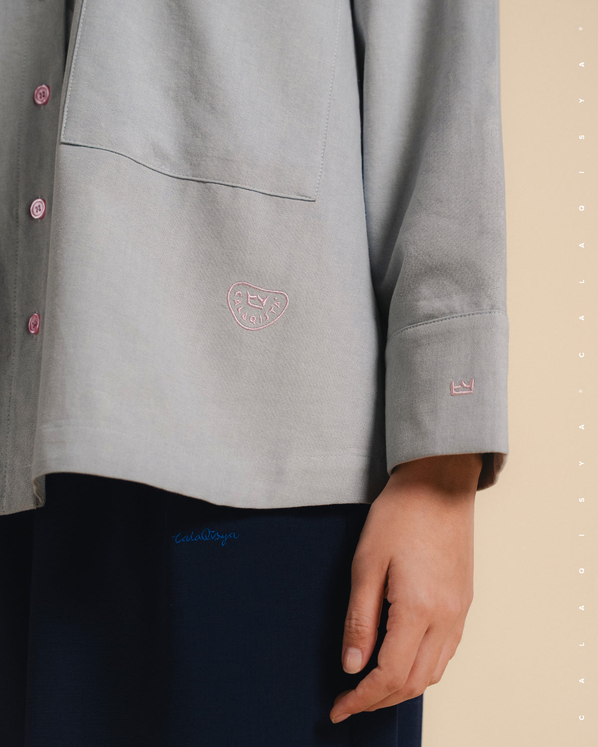CQ OXFORD SHIRT (100% COTTON) IN GLACIER GREY