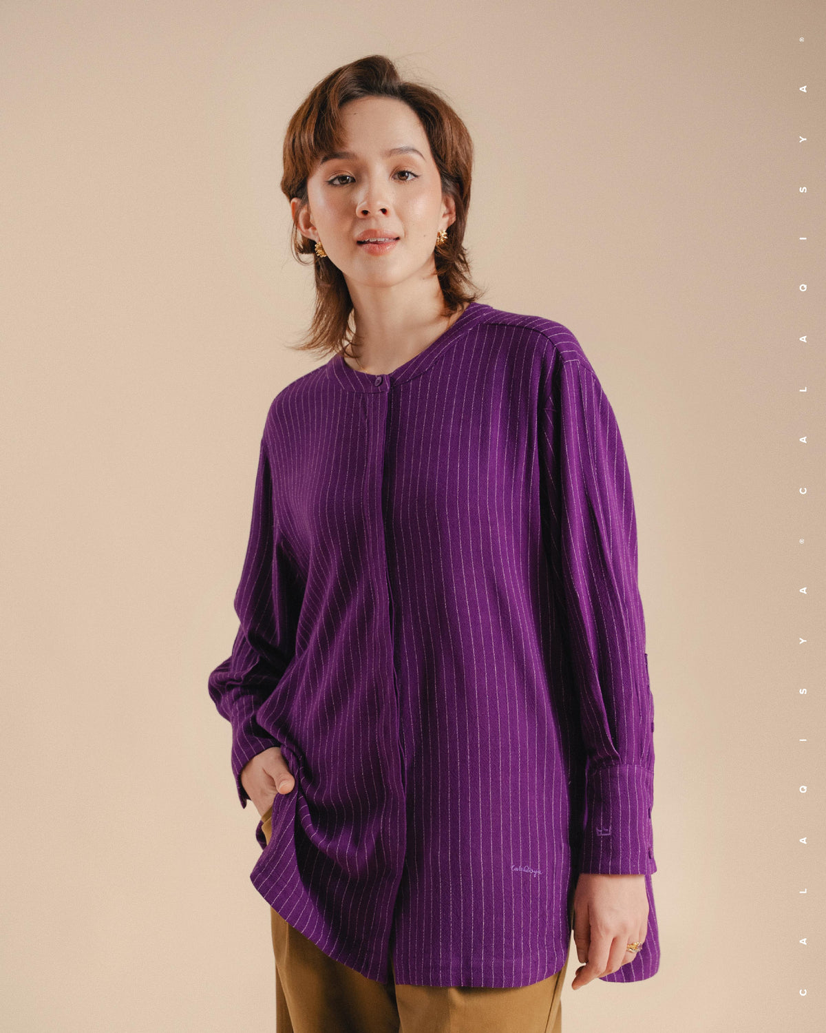 EVERYDAY STRIPE SHIRT IN GLOXINIA