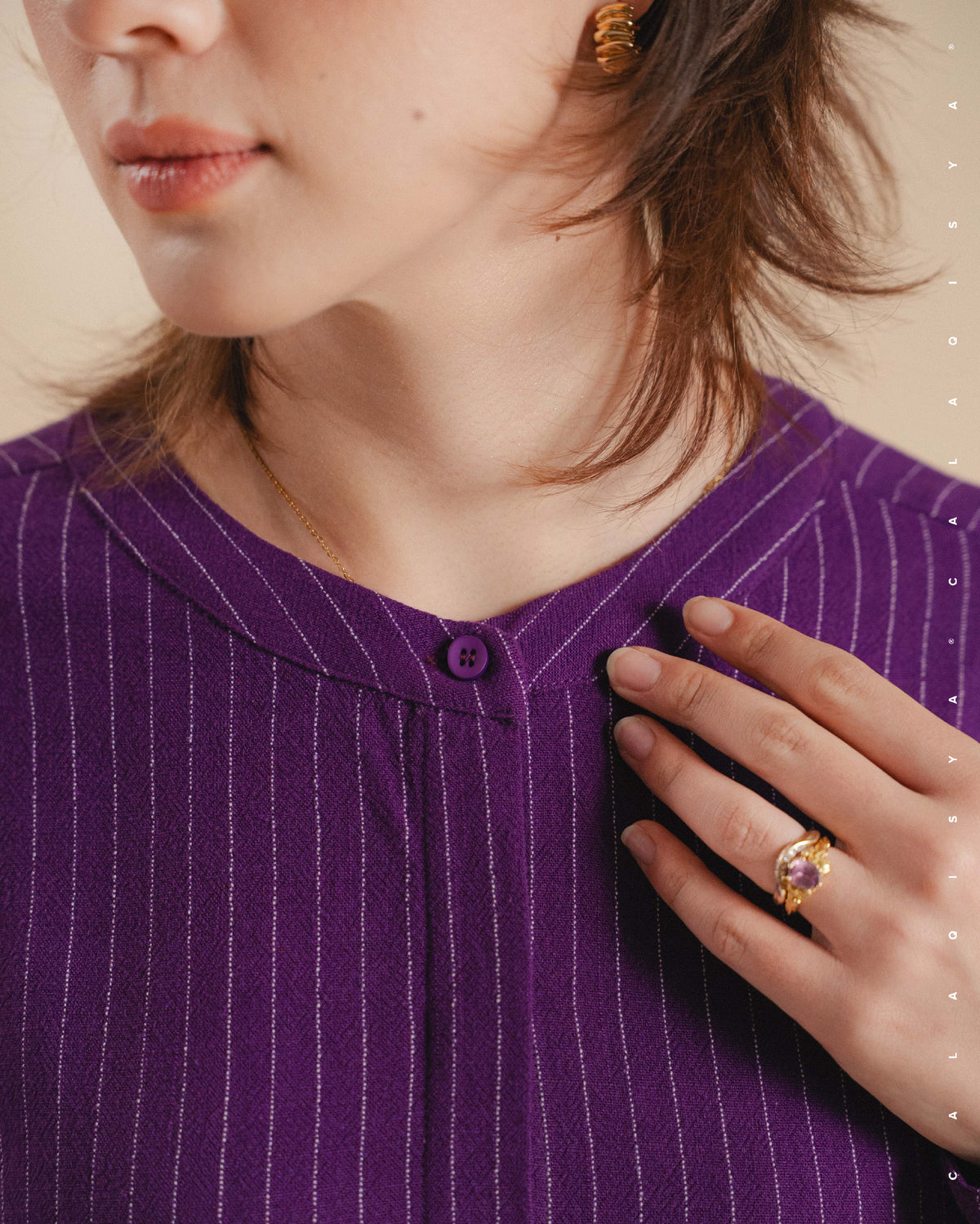 EVERYDAY STRIPE SHIRT IN GLOXINIA