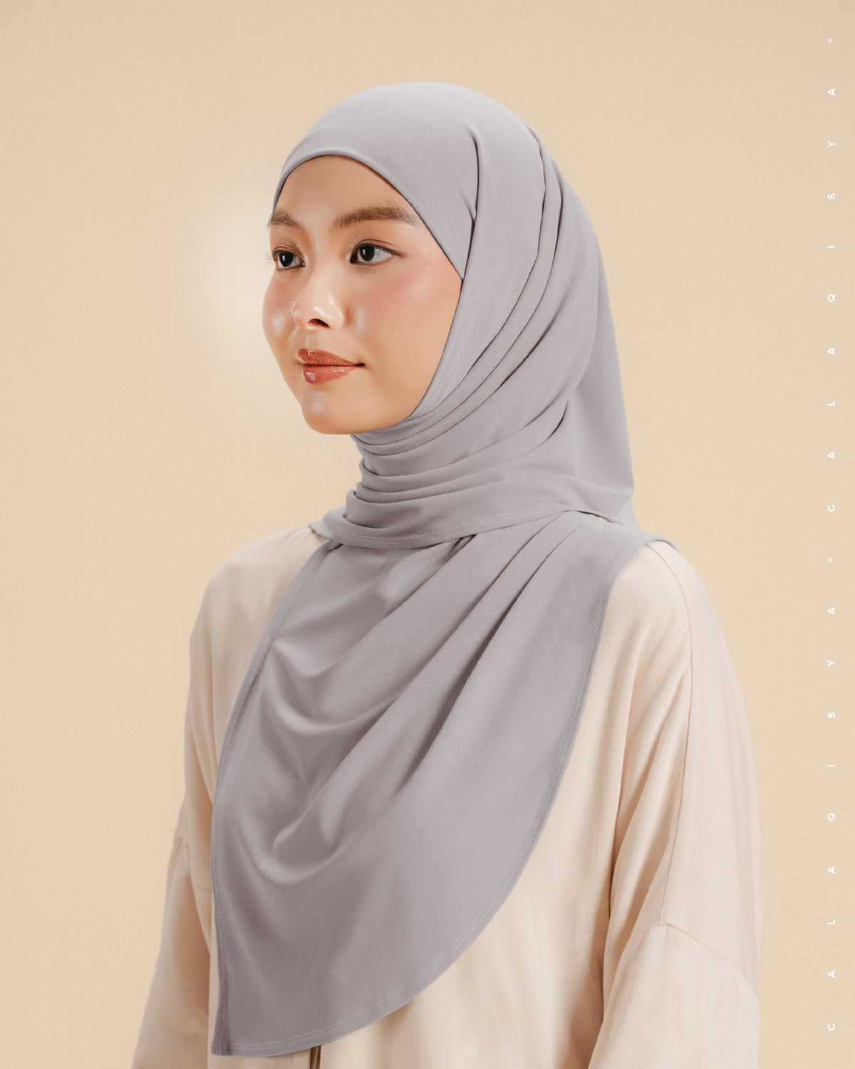 IRONLESS : SAFA TIE BACK UNDERCHIN (ODOURLESS) IN GREY VIOLET