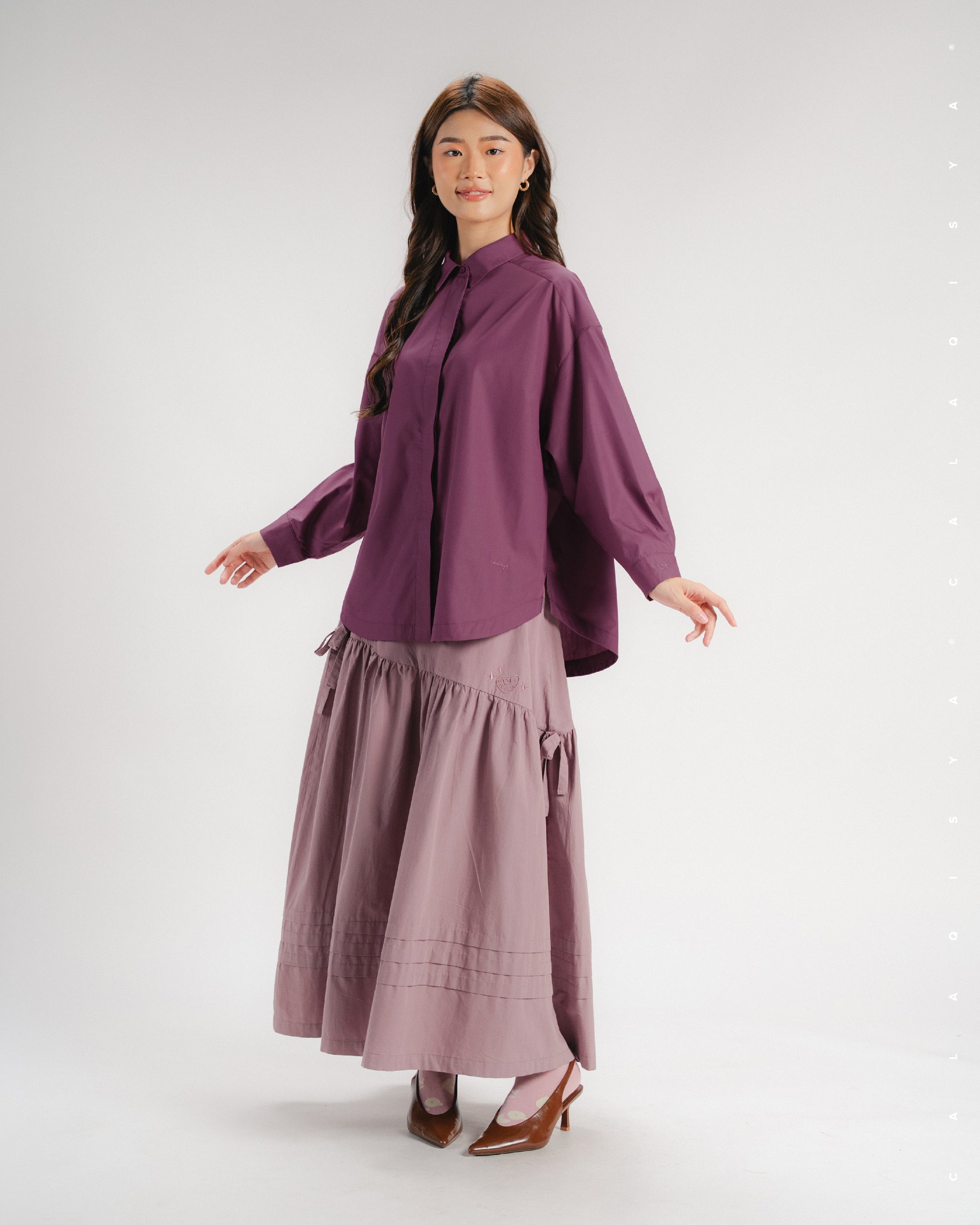 AMBER PLAIN SHIRT IN HAWTHORN ROSE