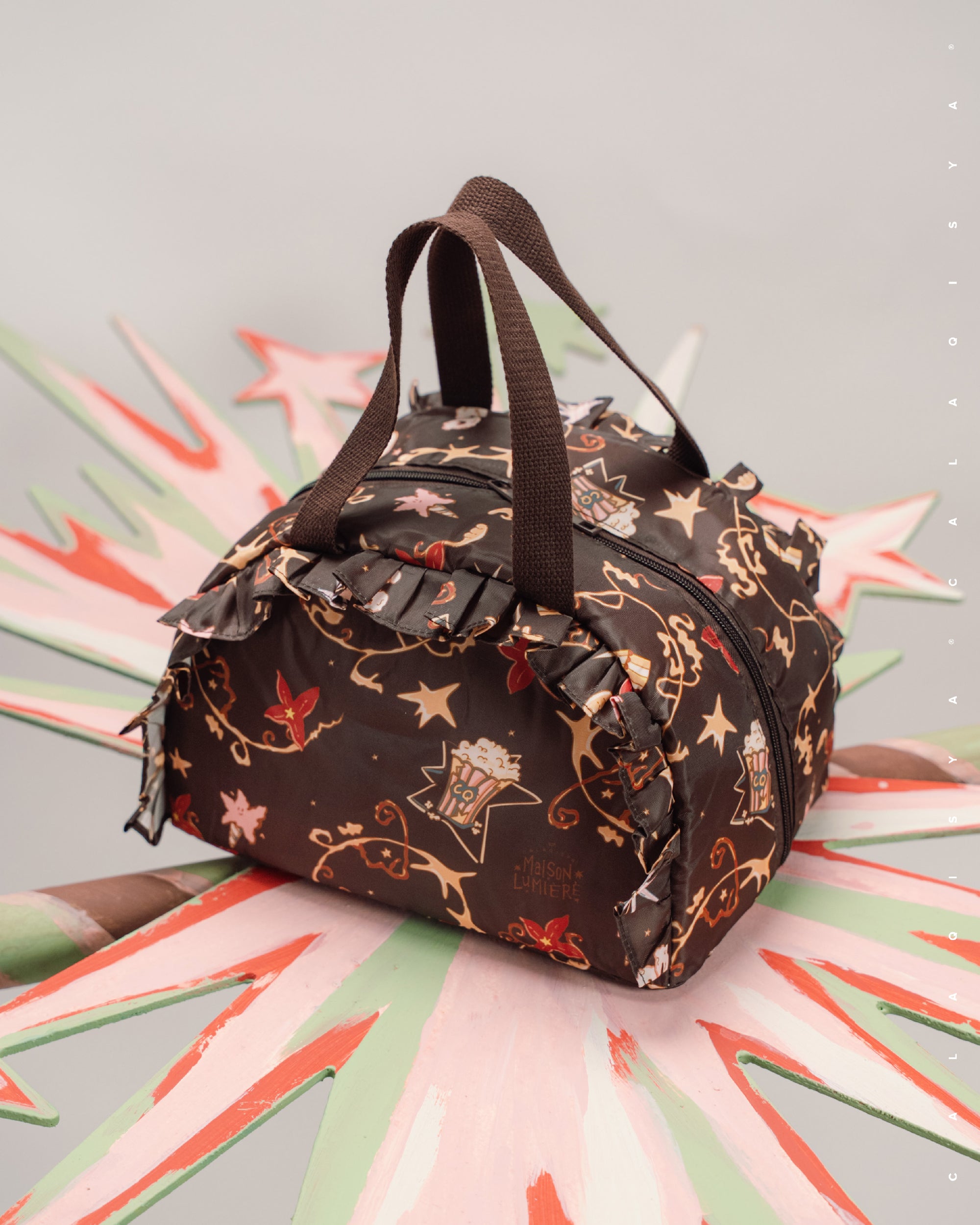 MAISON LUMIERE THERMAL LUNCH BAG IN HOT FUDGE