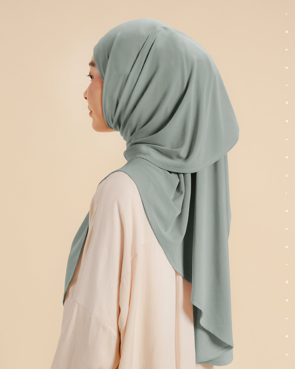 IRONLESS : SAFA TIE BACK UNDERCHIN (ODOURLESS) IN ICEBERG GREEN