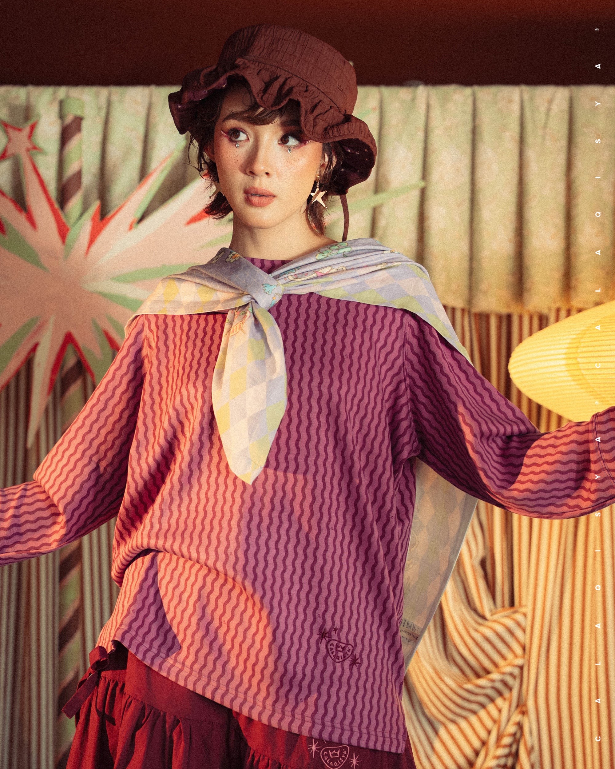 MAISON LUMIERE RUSH TOP (PRINTED) IN VIOLET QUARTZ