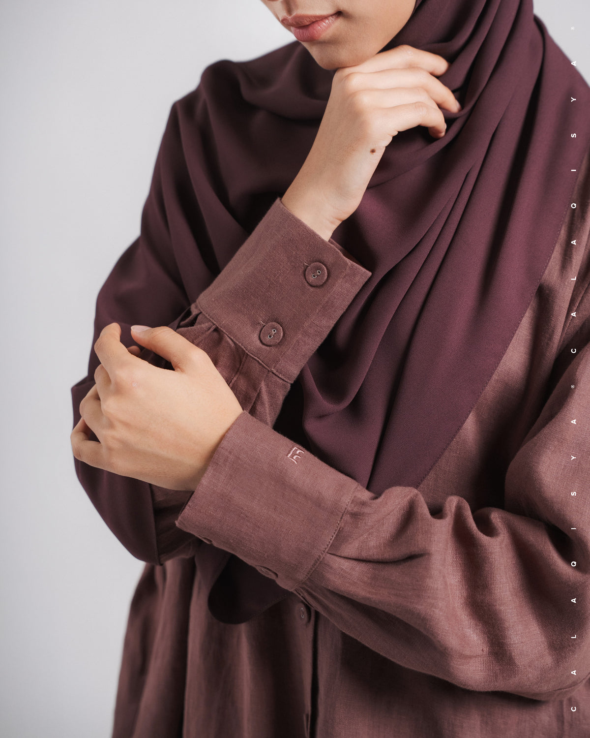 MARGAVX LONG SHIRT (100% LINEN) IN MARRON