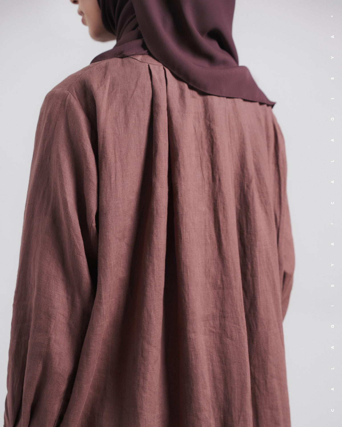 MARGAVX LONG SHIRT (100% LINEN) IN MARRON