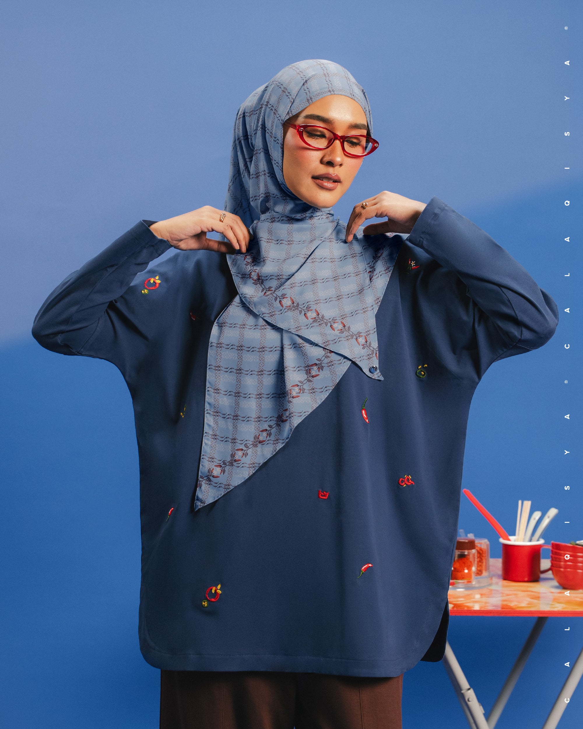 KKCP CLOUD SHIRT (EMBROIDERY) IN MOOD INDIGO
