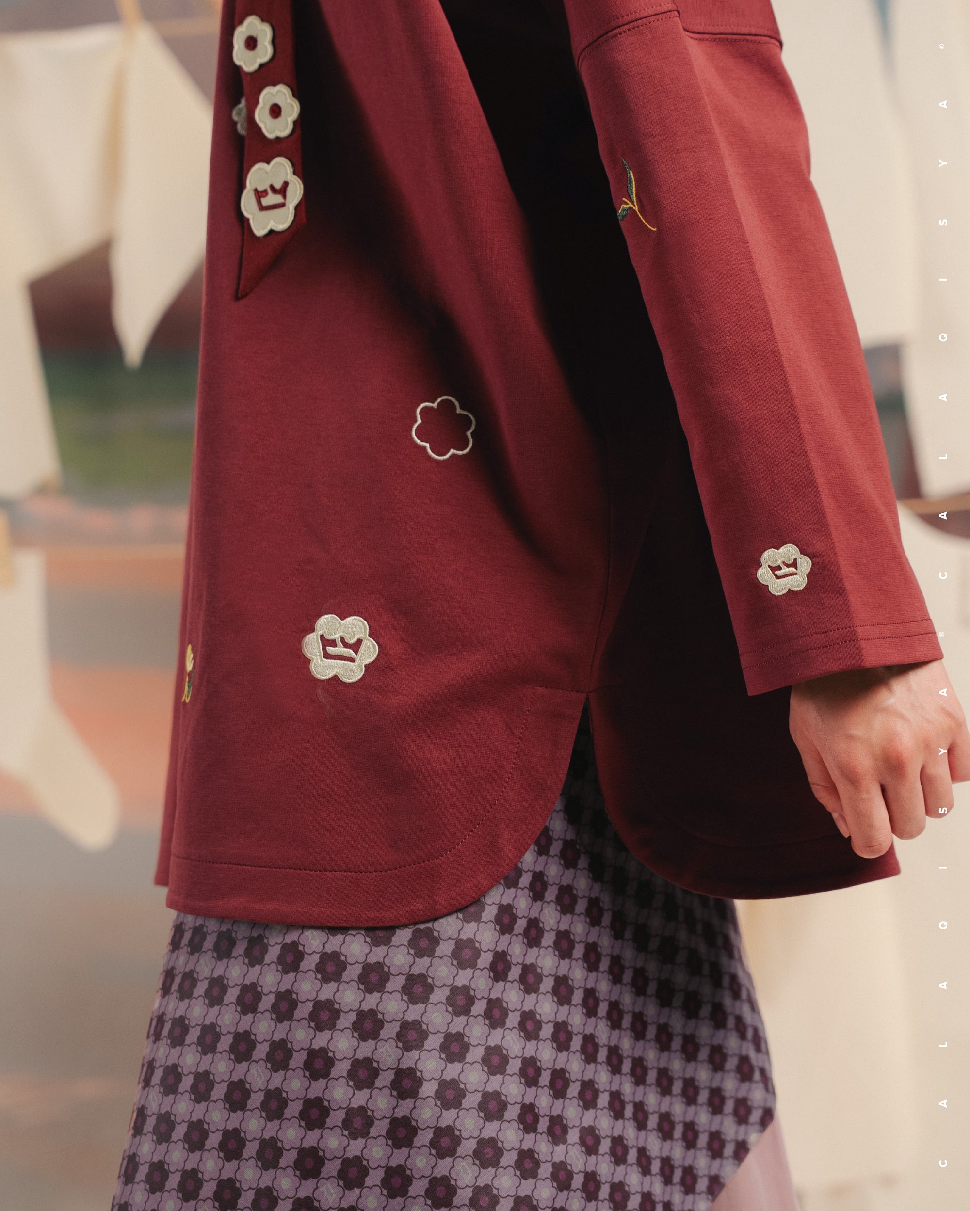 CQ X MACHINO CLOUD NIMBLE SHIRT (EMBROIDERY) IN NEW MAROON