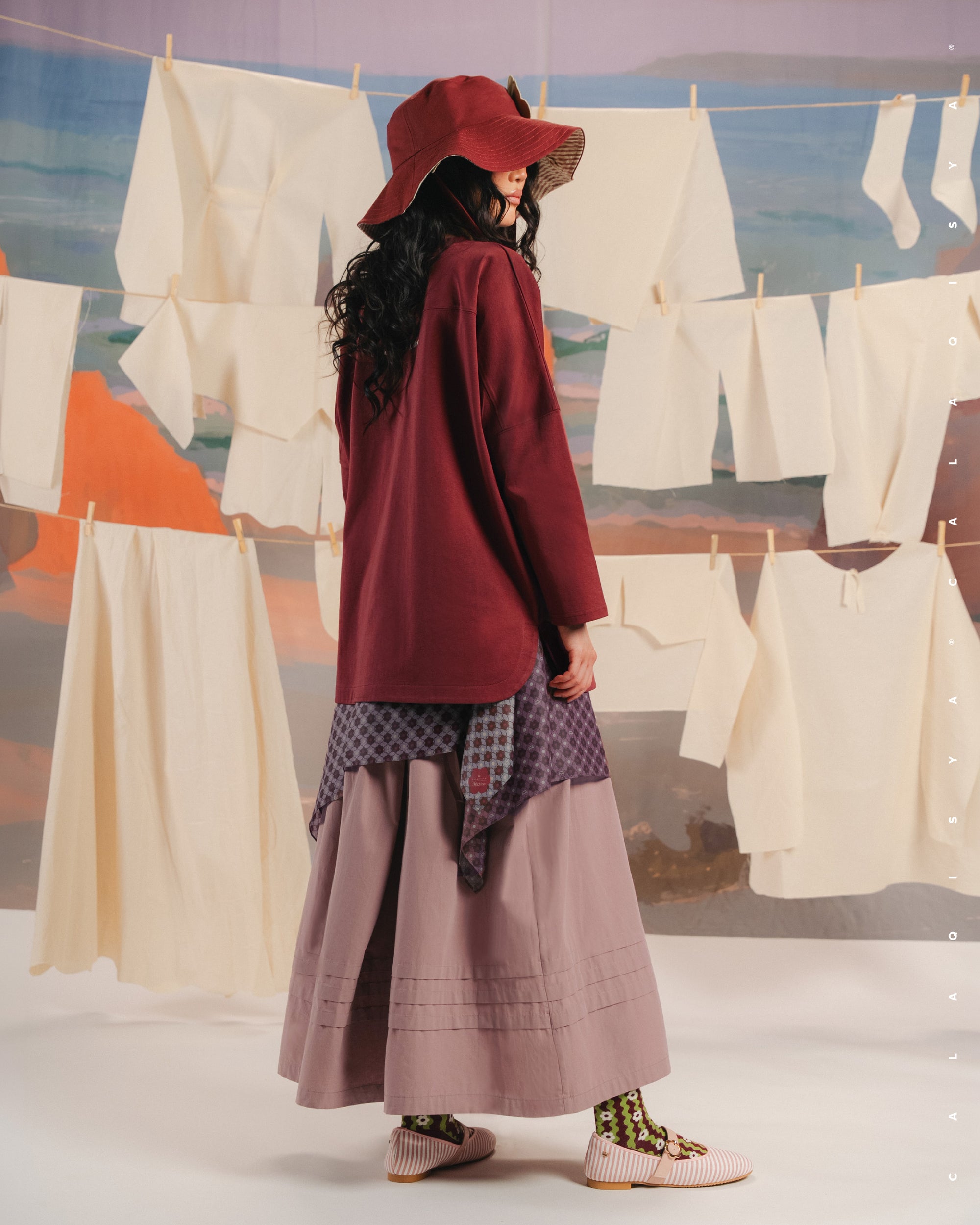 CQ X MACHINO CLOUD NIMBLE SHIRT (EMBROIDERY) IN NEW MAROON