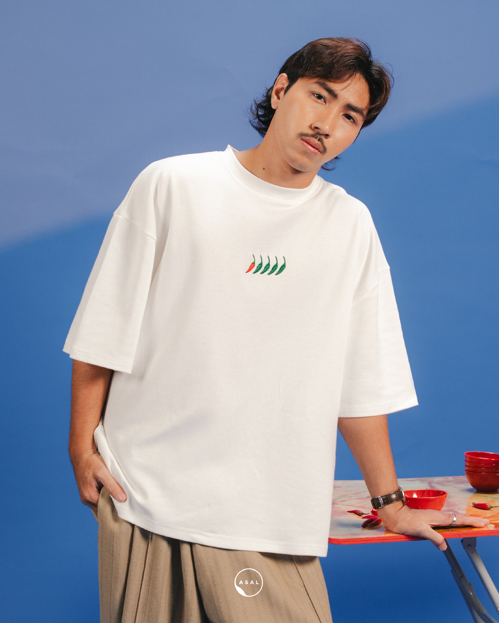 KKCP LEOS SIZZLE SHIRT (100% COTTON) IN OFF WHITE
