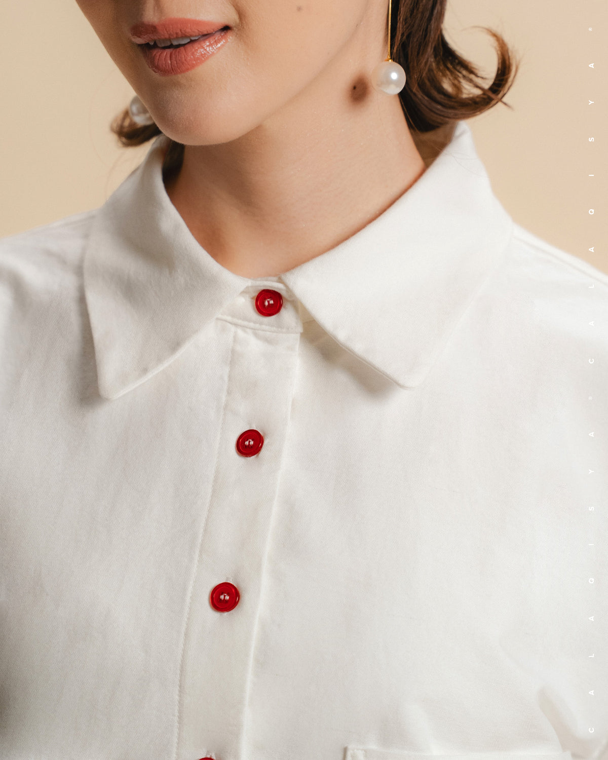 CQ OXFORD SHIRT (100% COTTON) IN OFF WHITE (FULLY LINED)