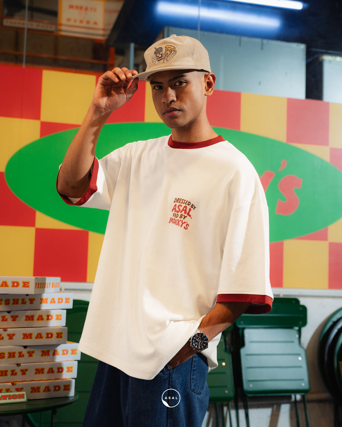 ASAL X MOKKY'S LEOS CHEESE AND CHINO IN OFF WHITE