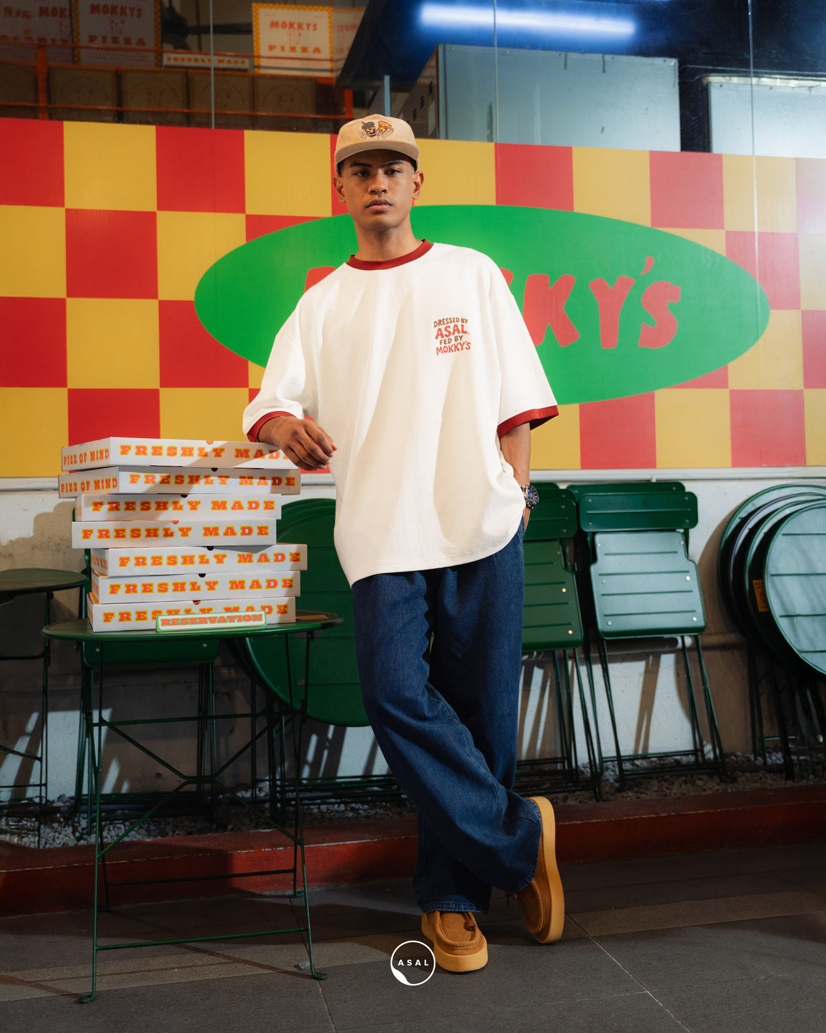 ASAL X MOKKY'S LEOS CHEESE AND CHINO IN OFF WHITE