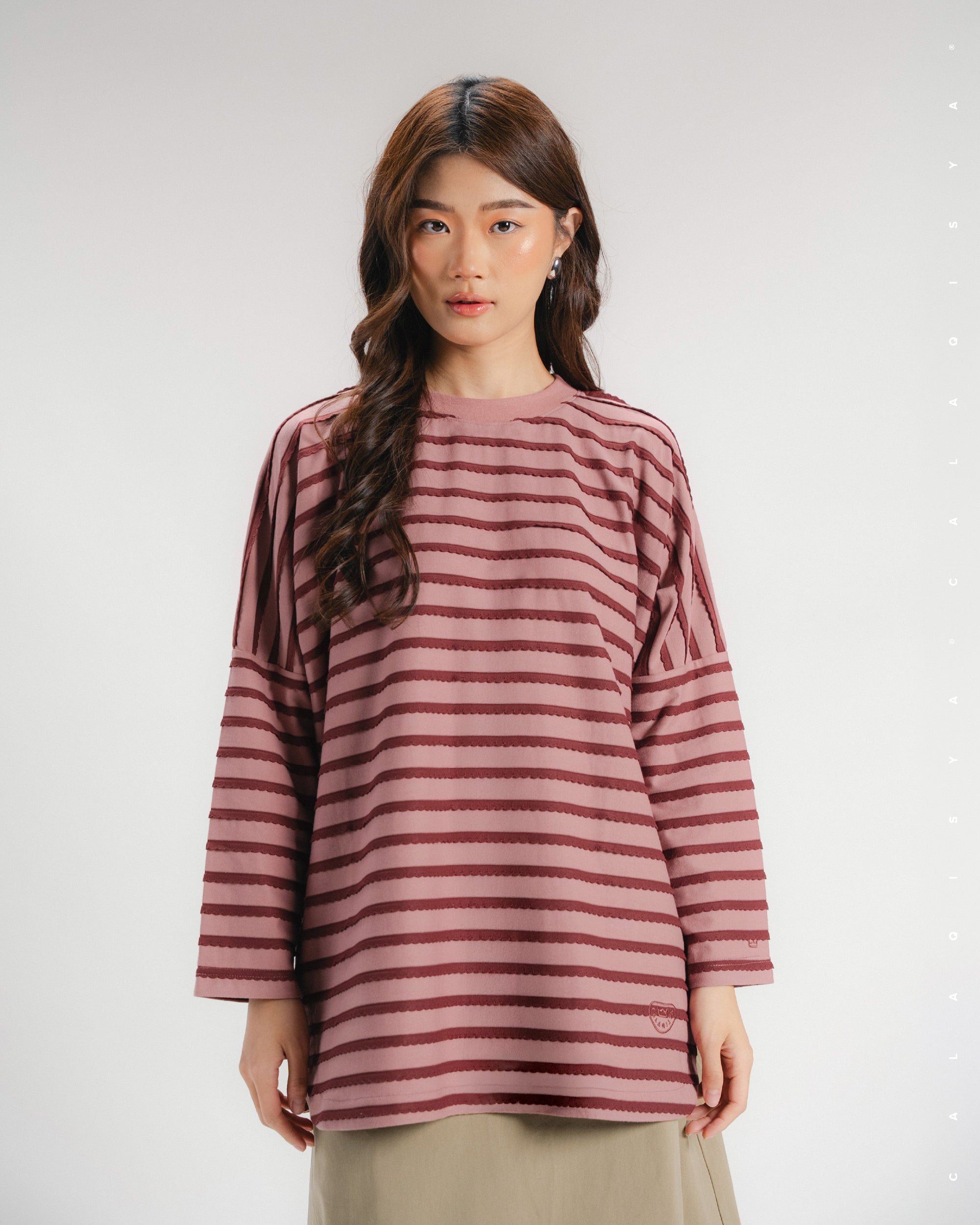 JARDIN STRIPE SHIRT IN OLD ROSE