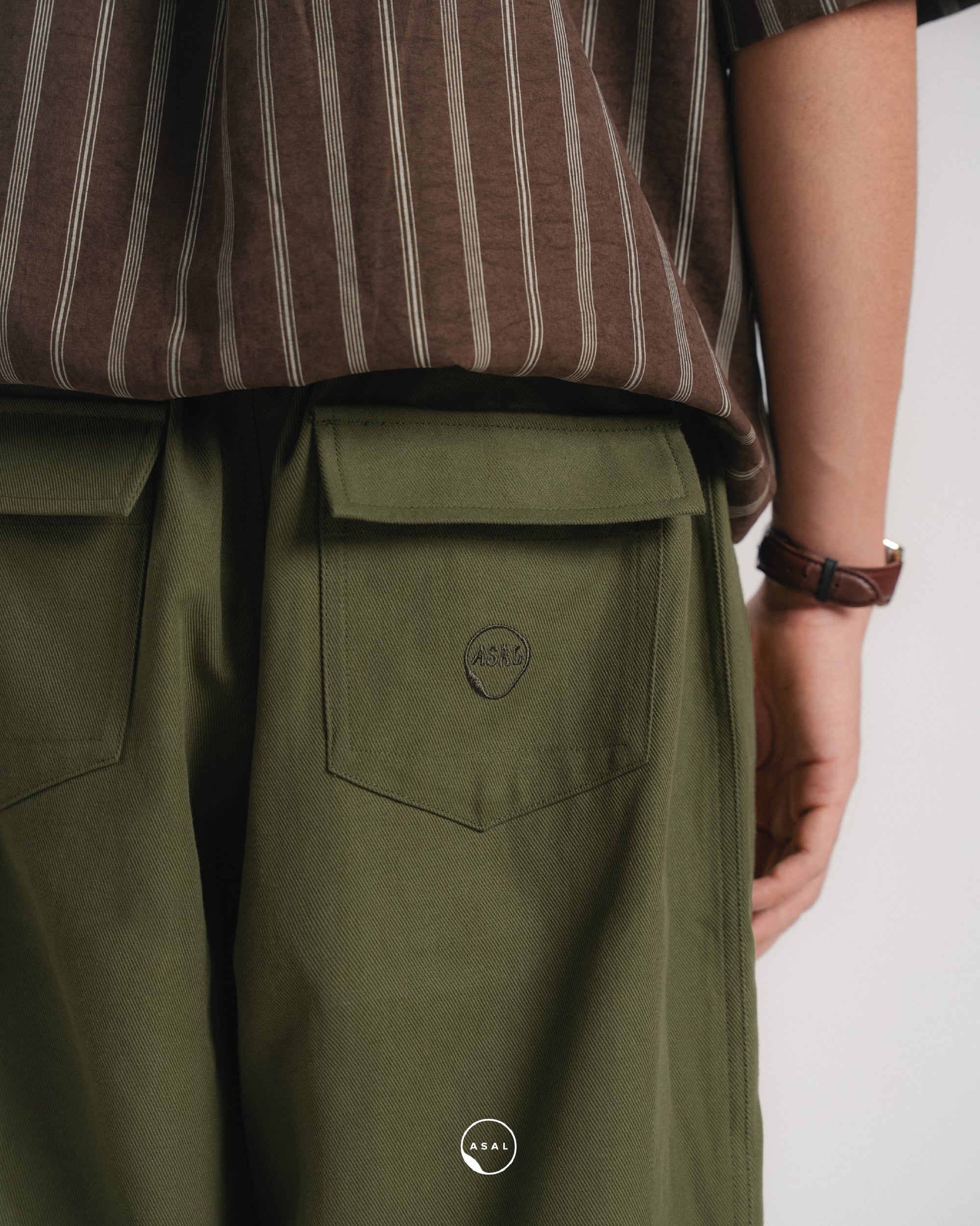 ASAL WEEKEND PANTS (100% COTTON) IN OLIVE BRANCH