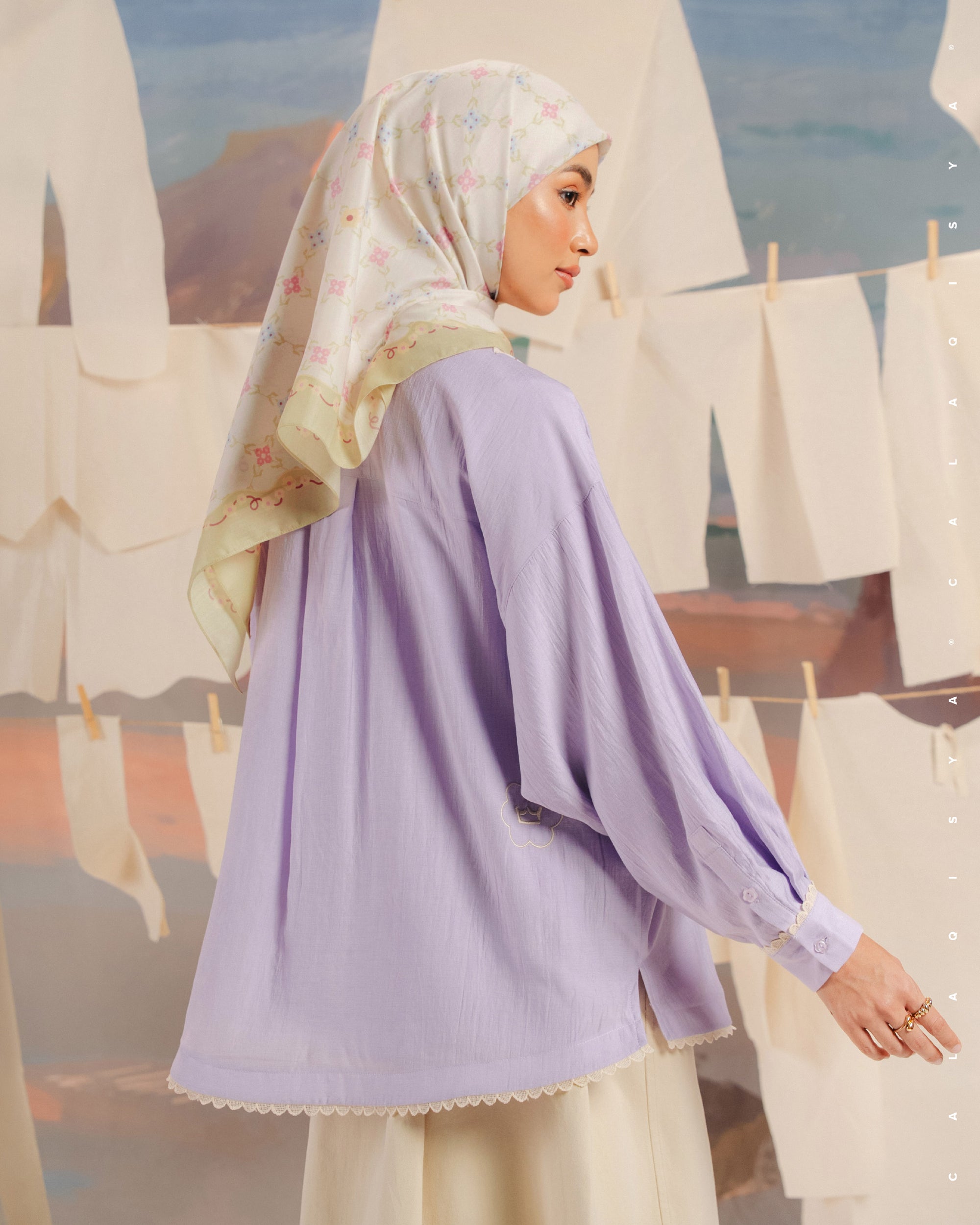 CQ X MACHINO AMBER SHIRT (FULLY LINED) (EMBROIDERY) IN ORCHID PETAL