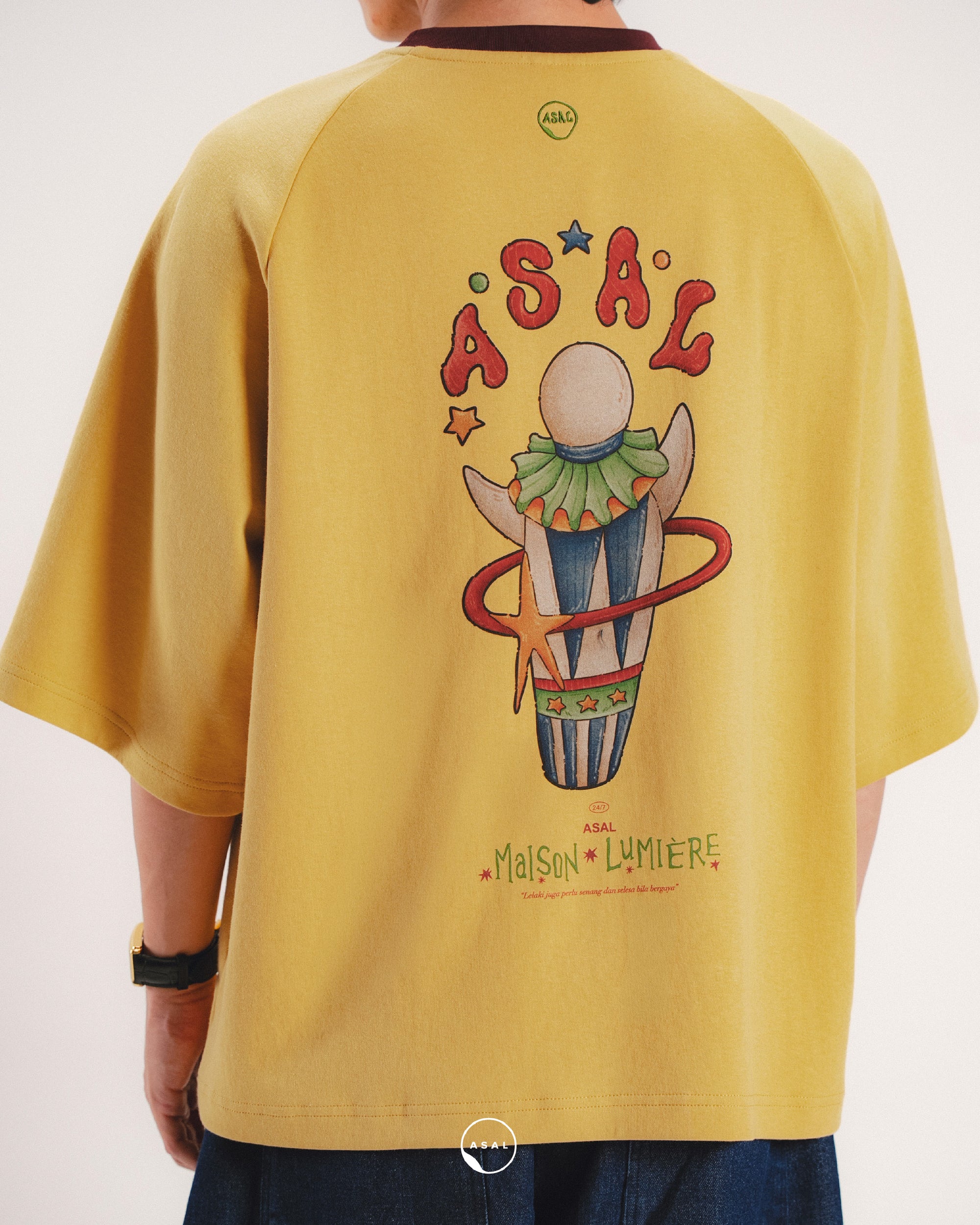 MAISON LUMIERE ASAL FETE T-SHIRT IN PALE MARIGOLD