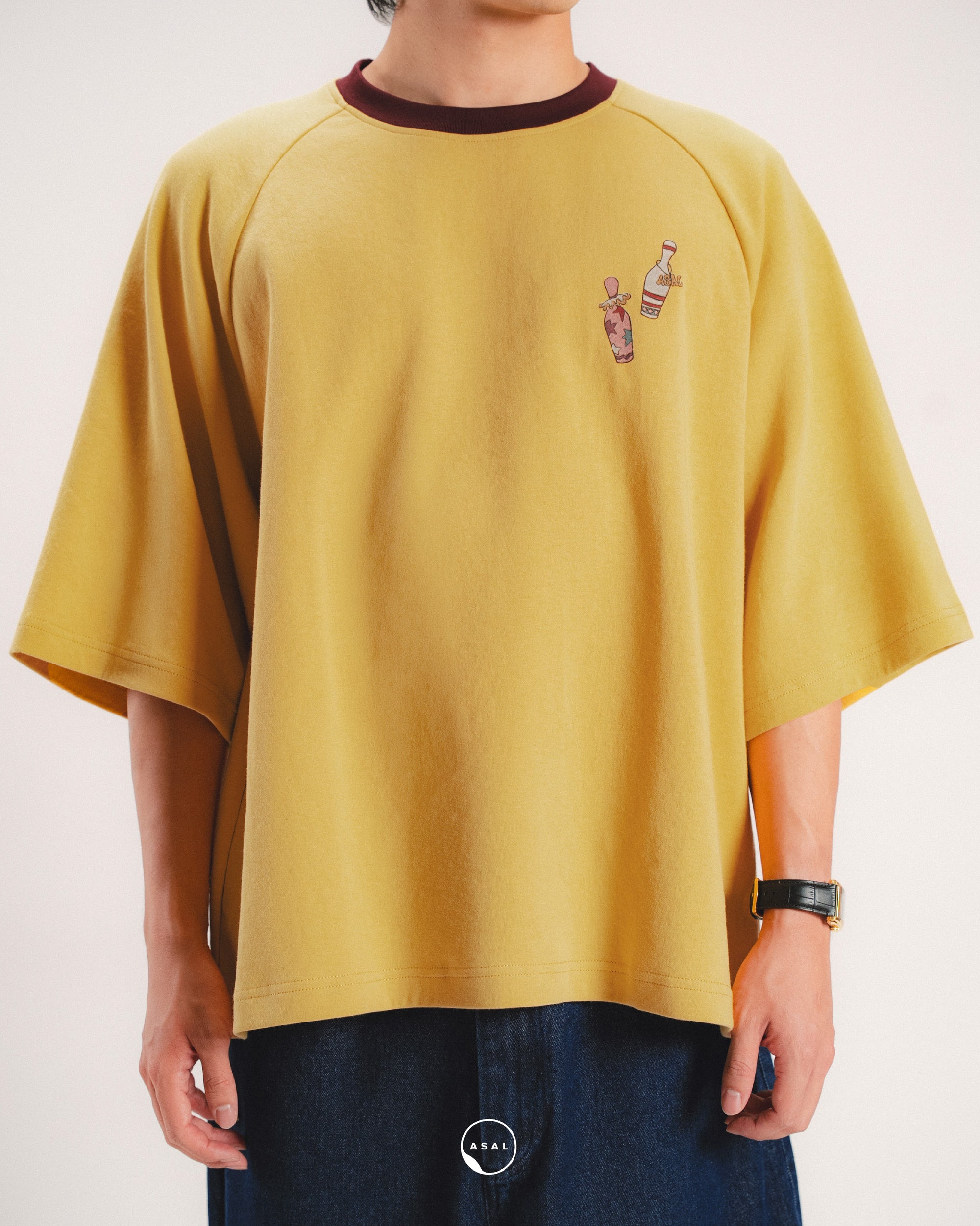 MAISON LUMIERE ASAL FETE T-SHIRT IN PALE MARIGOLD