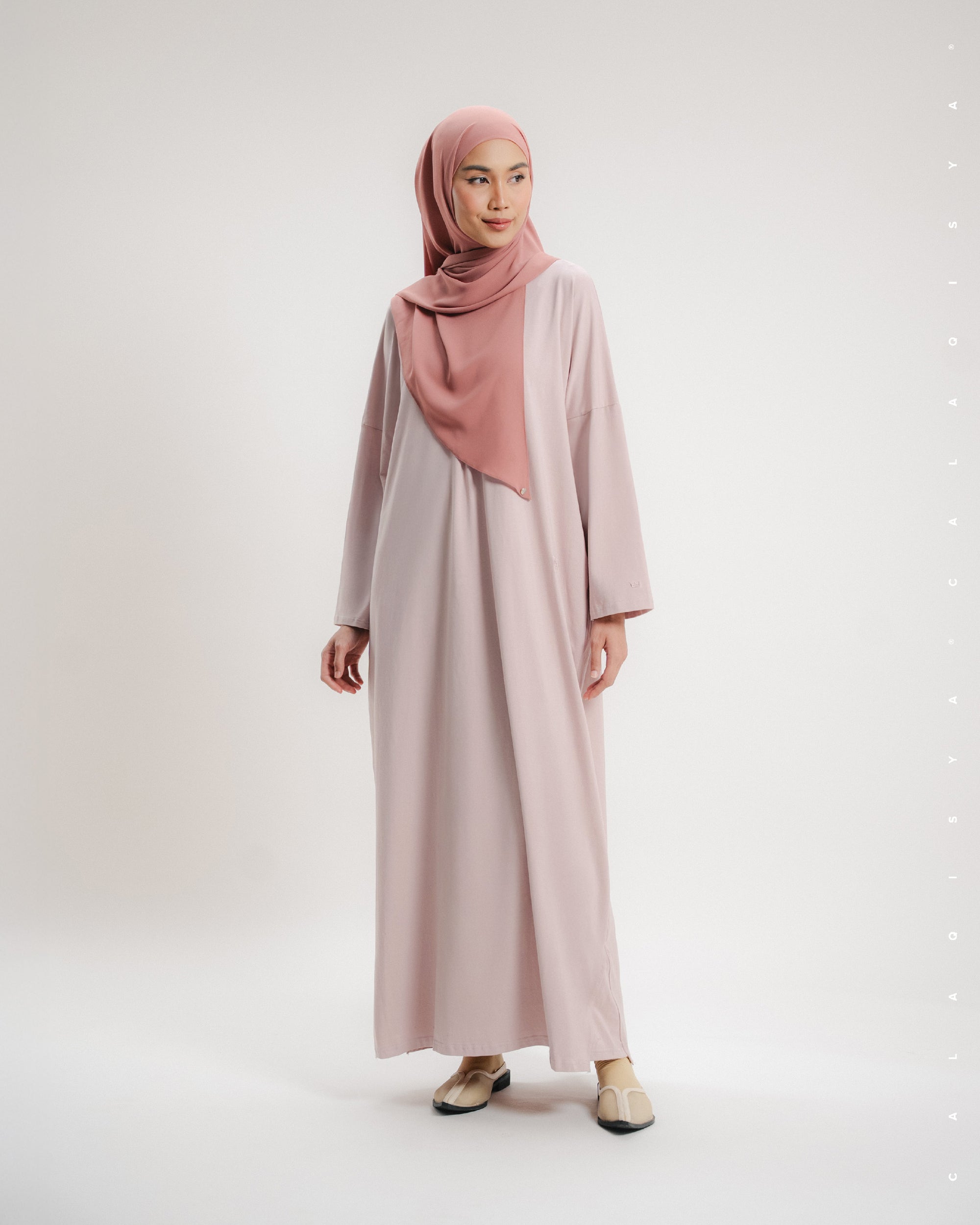 CLOUD DRESS IN PALE MAUVE