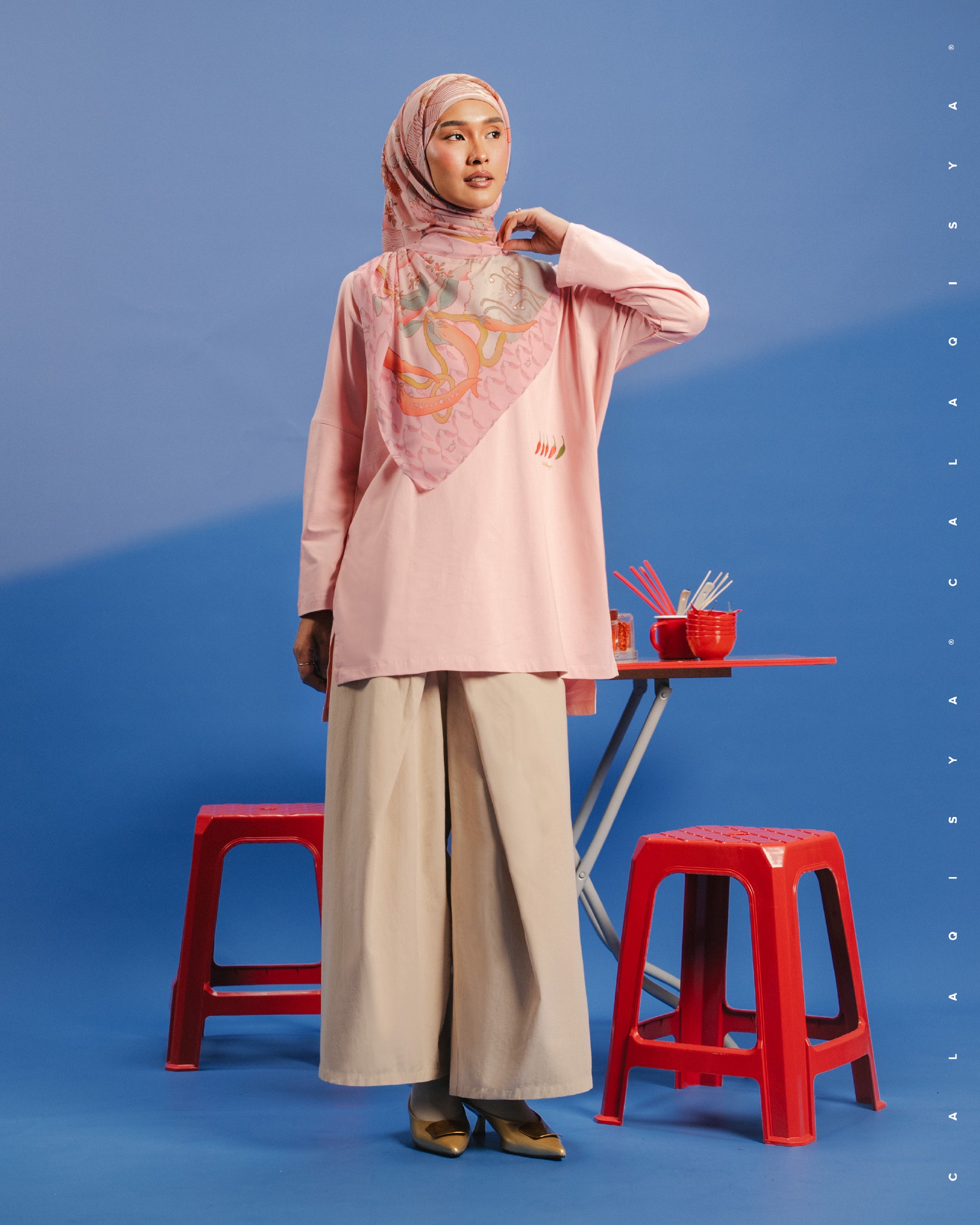 KKCP LIGHT TOP (PRINTED) IN PEARL BLUSH