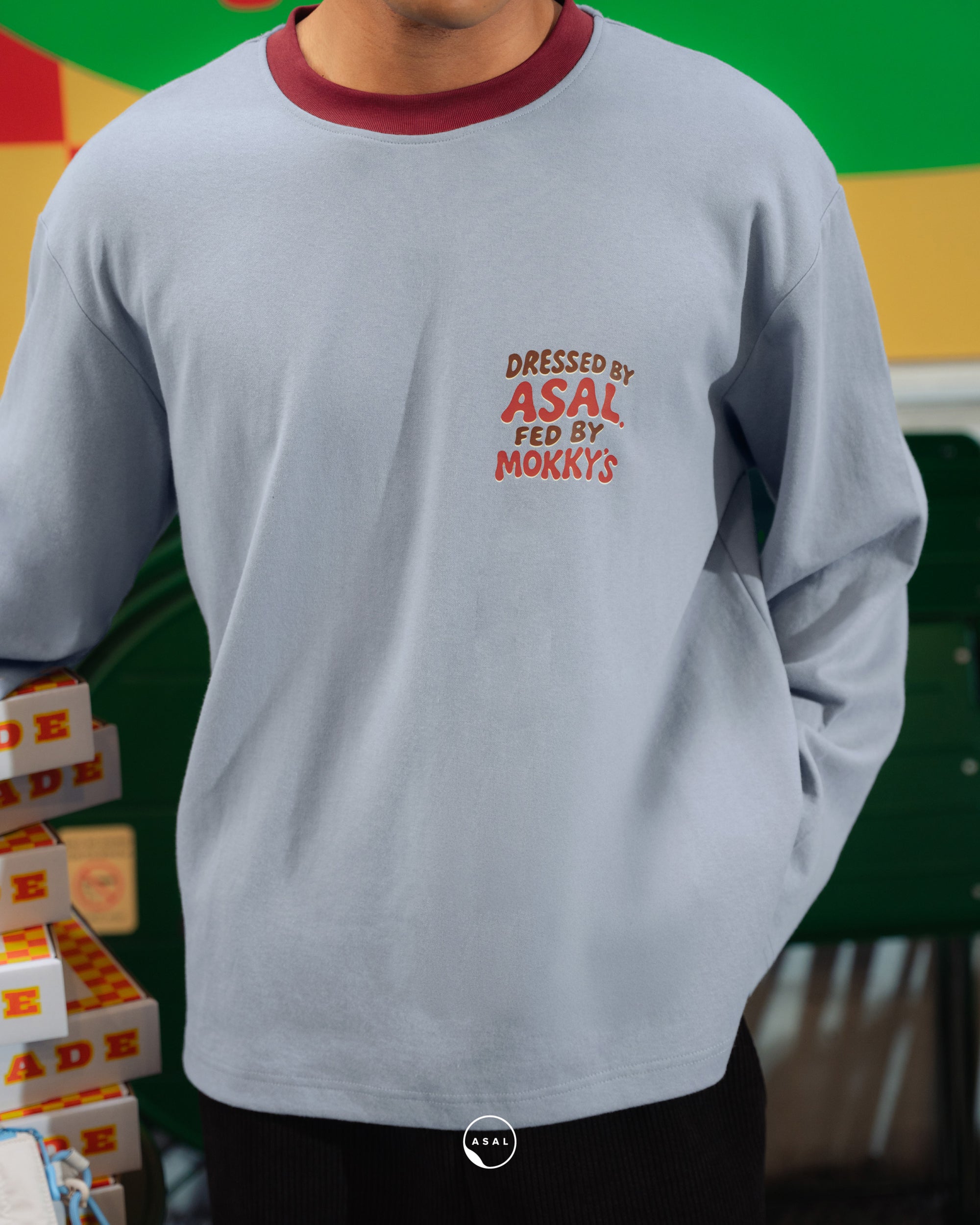 ASAL X MOKKY&#39;S LONG SLEEVE ALFREDO IN PEARL BLUE