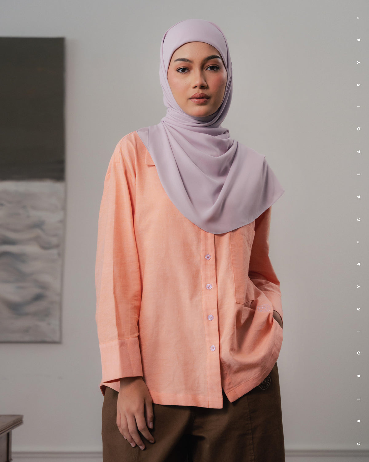 CQ OXFORD SHIRT (100% COTTON) IN PERSIAN MELON