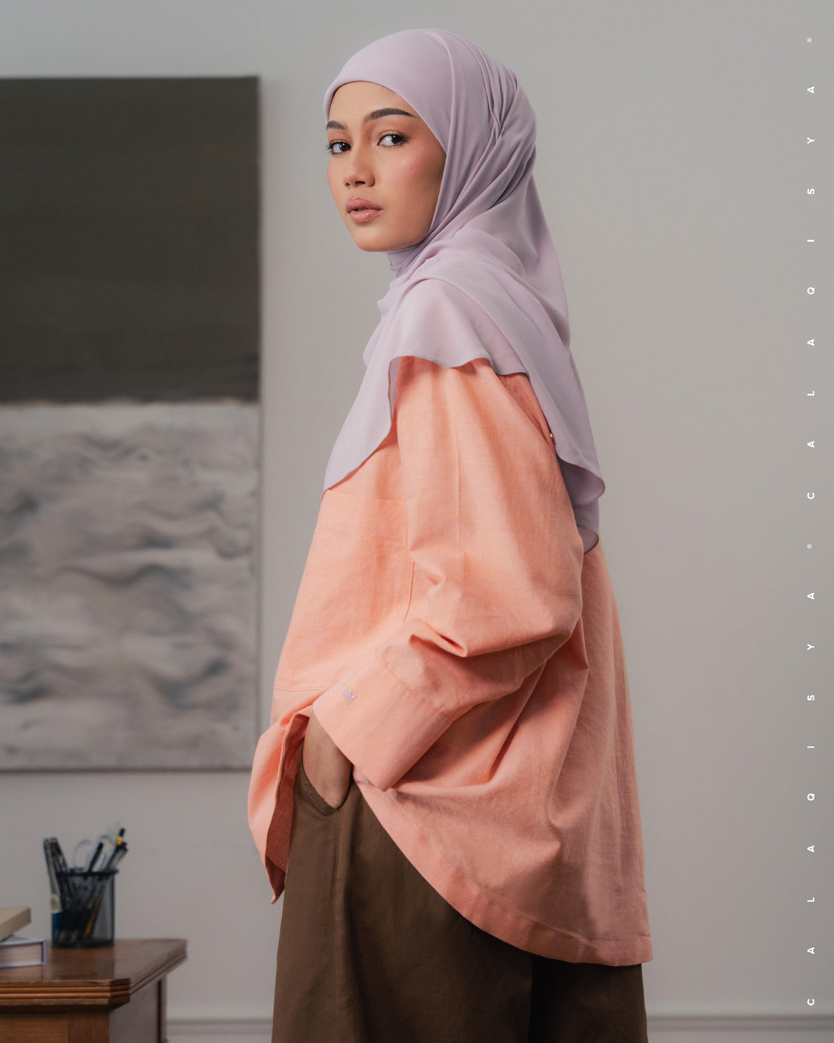 CQ OXFORD SHIRT (100% COTTON) IN PERSIAN MELON