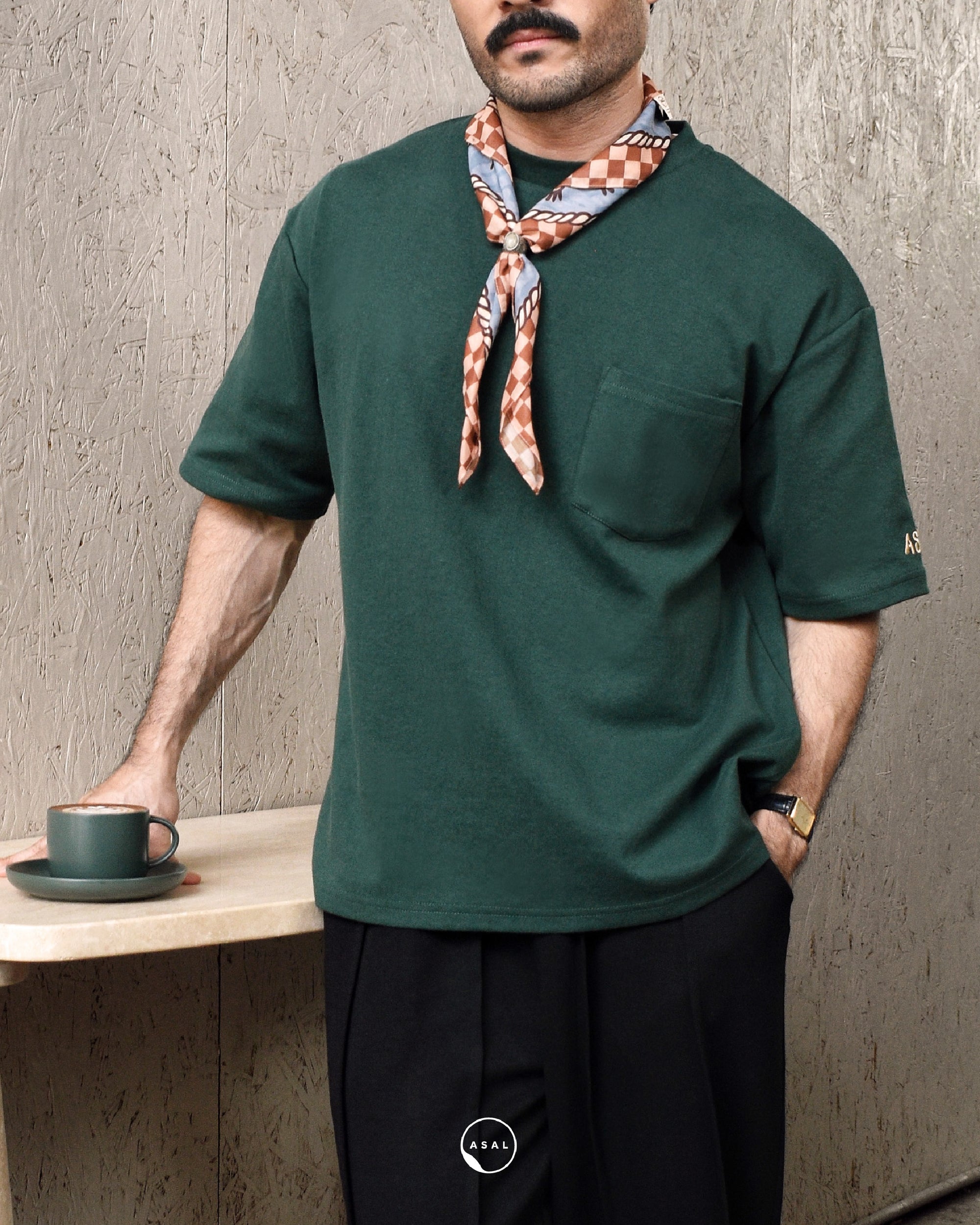ASAL LEOS OVERSIZED T-SHIRT (MED) IN PINE GROVE