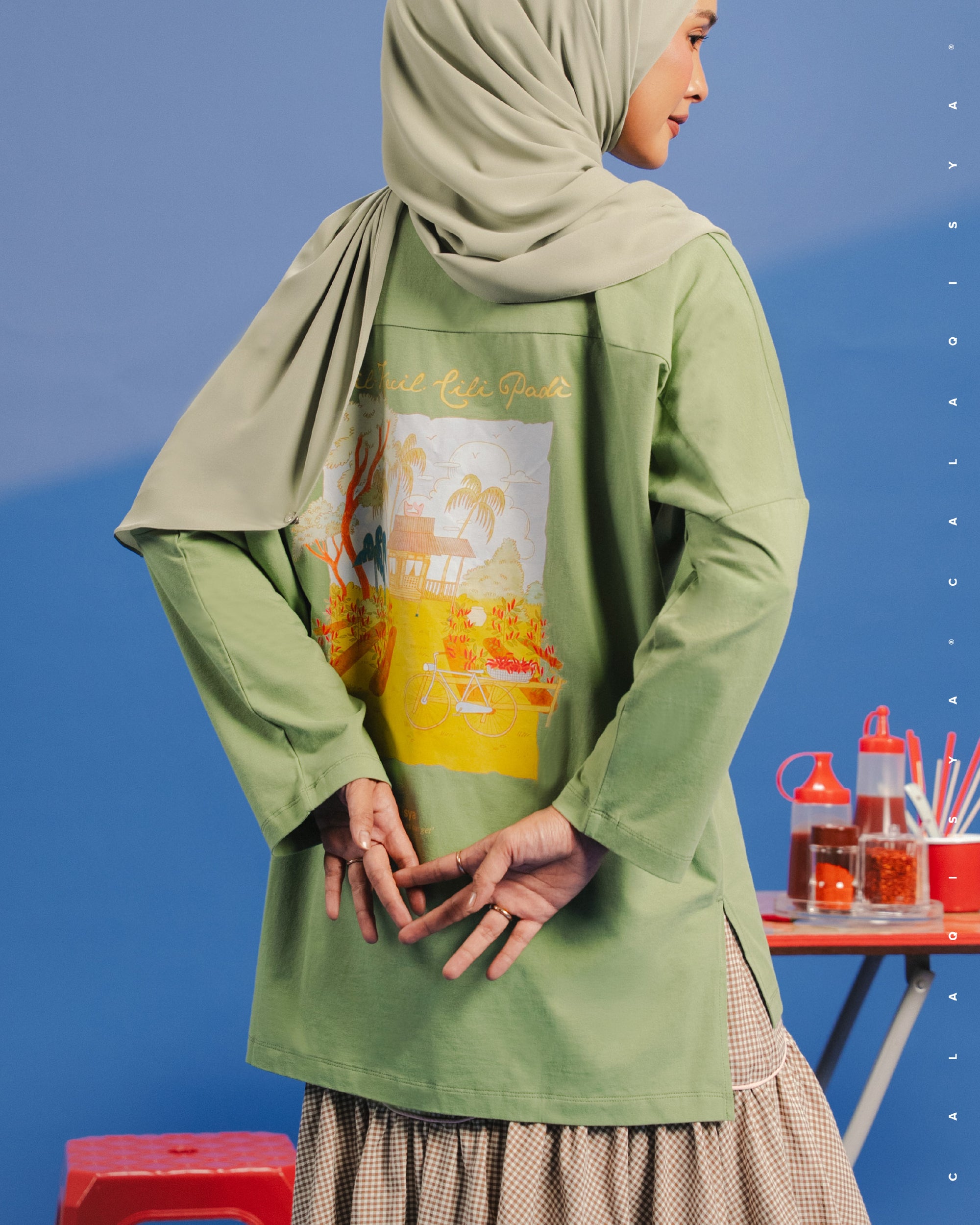 KKCP LIGHT TOP (PRINTED) IN PIQUANT GREEN