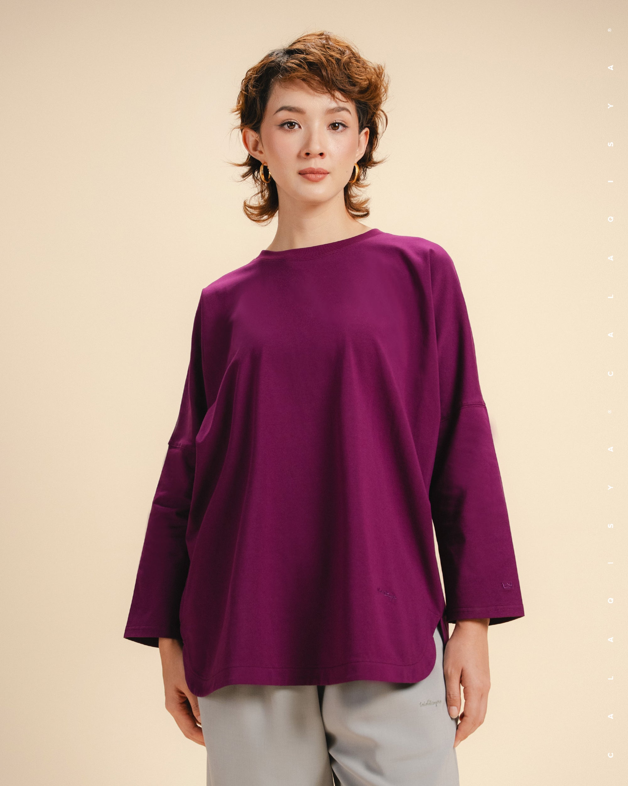 CLOUD SHIRT IN PLUM CASPIA