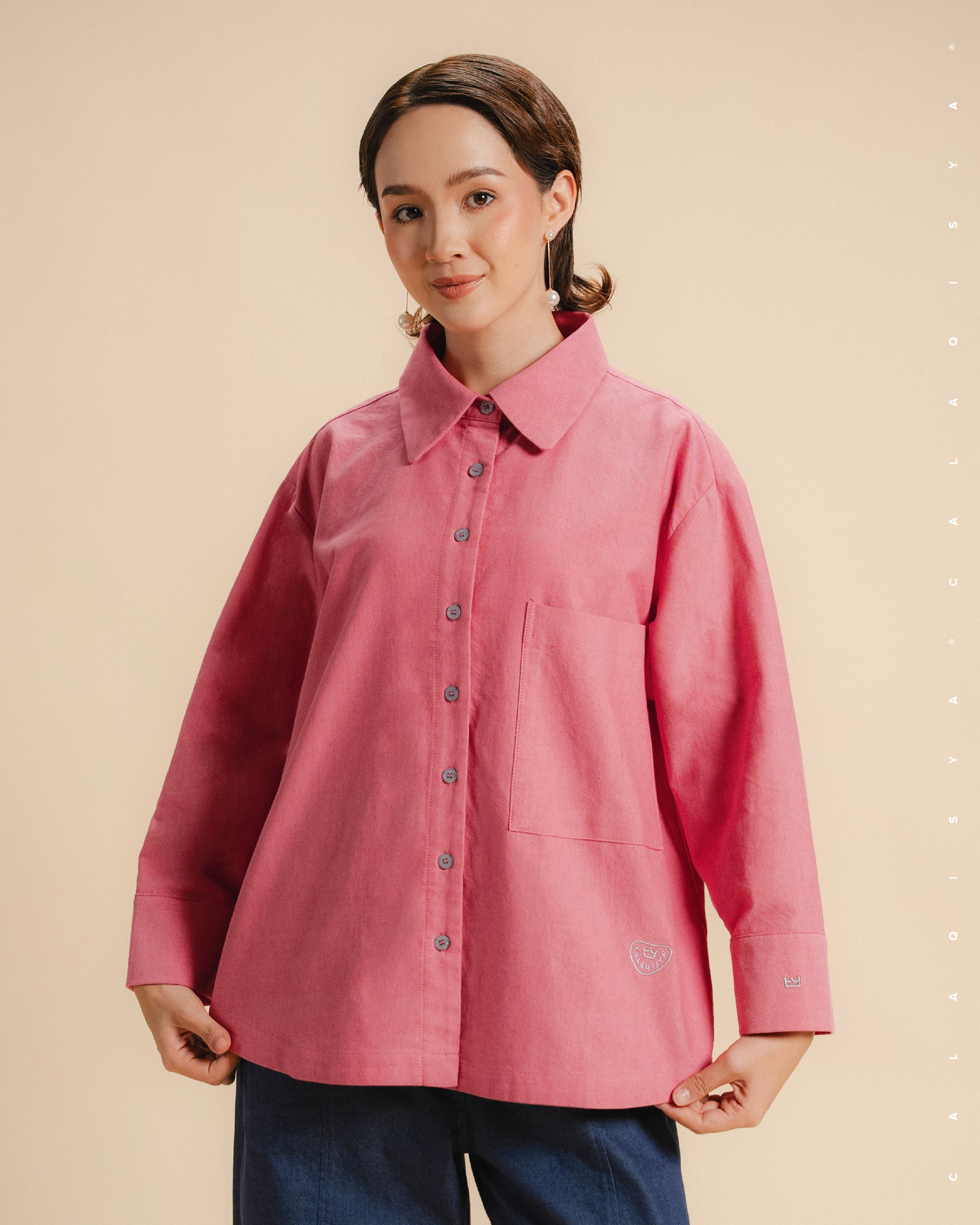 CQ OXFORD SHIRT (100% COTTON) IN PLUMERIA