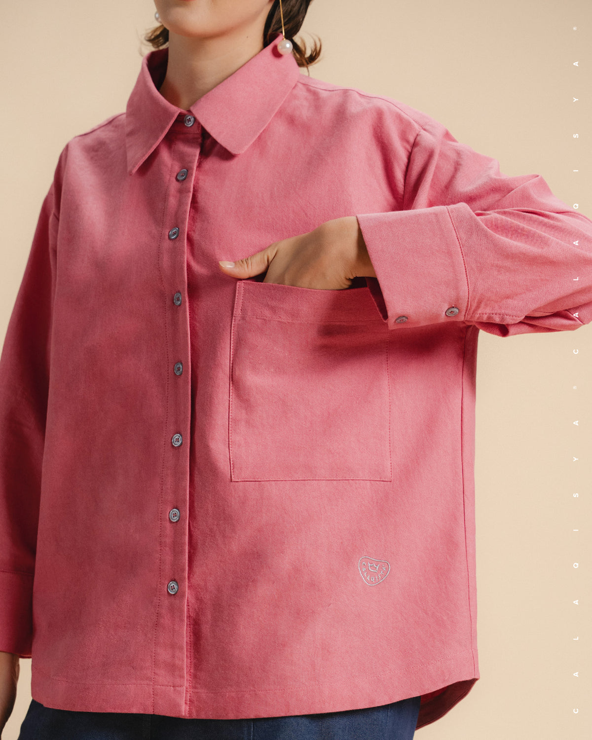 CQ OXFORD SHIRT (100% COTTON) IN PLUMERIA